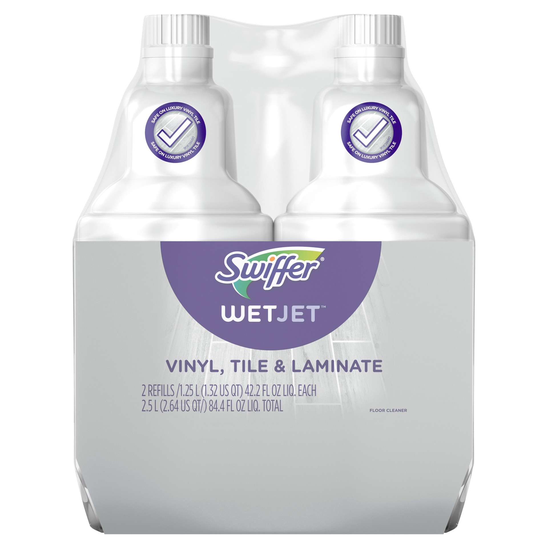 slide 1 of 6, Swiffer WetJet Vinyl, Tile and Laminate Refill Original Liquid Floor Cleaner 2 -Count, 1 ct