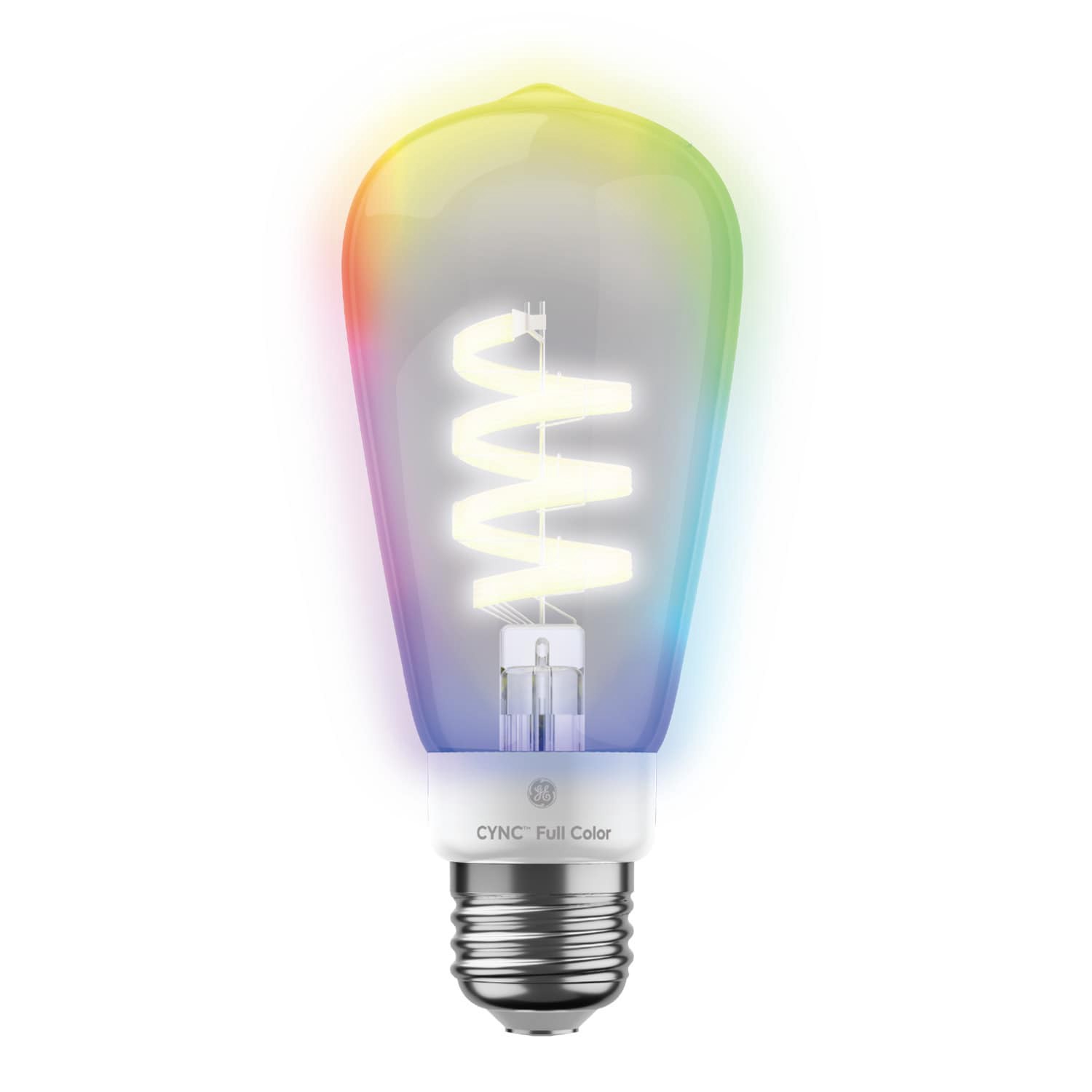 slide 3 of 6, GE Cync 60 -Watt EQ ST19 Full spectrum Medium base (E-26) Dimmable Smart LED Decorative Light Bulb, 1 ct