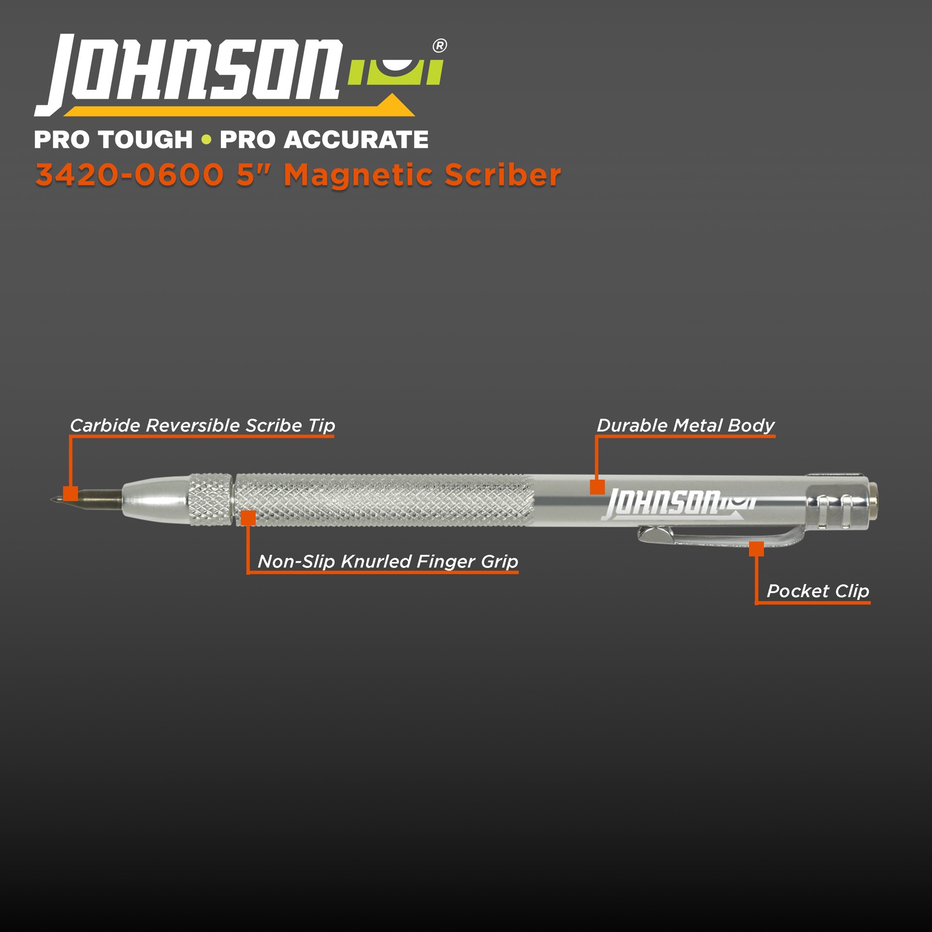 slide 3 of 3, Johnson Level 5-in Magnetic Scriber, 1 ct