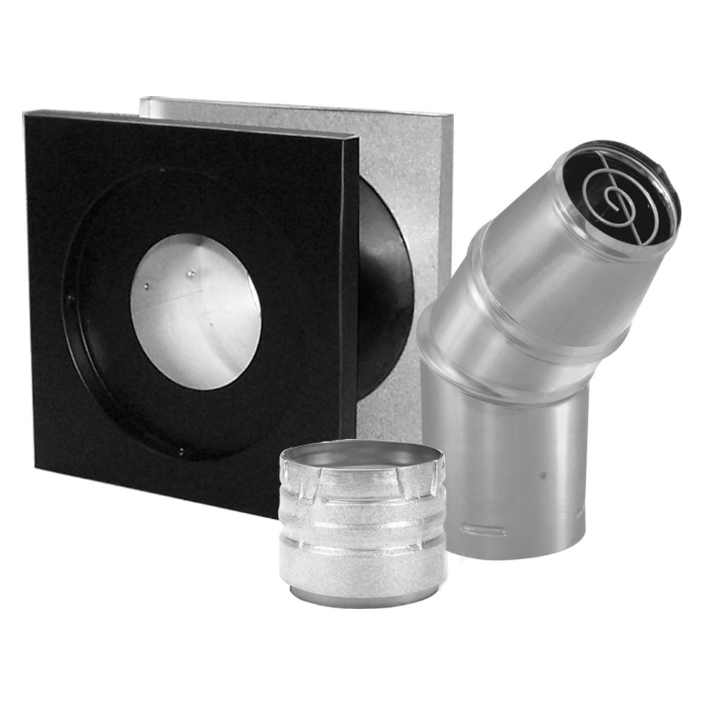 slide 2 of 2, DuraVent Black and Silver 4-in pellet vent kit, 1 ct