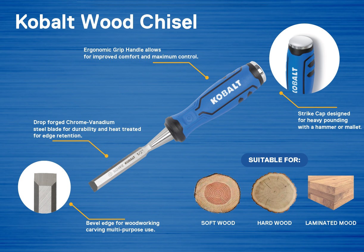 slide 6 of 6, Kobalt 1.5-in Woodworking Chisel, 1 ct