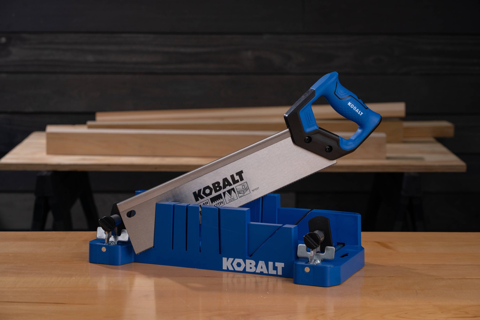 slide 3 of 6, Kobalt Miter Box included 14-in Fine finish cut Back Saw, 1 ct