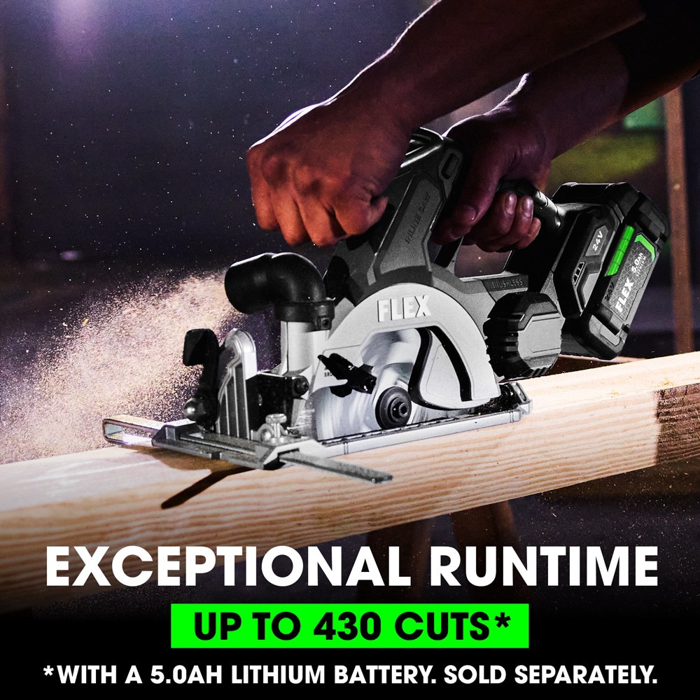 slide 4 of 6, FLEX 24-volt 6-1/2-in Brushless Cordless Circular saw (Battery Not Included and Charger Not Included), 1 ct
