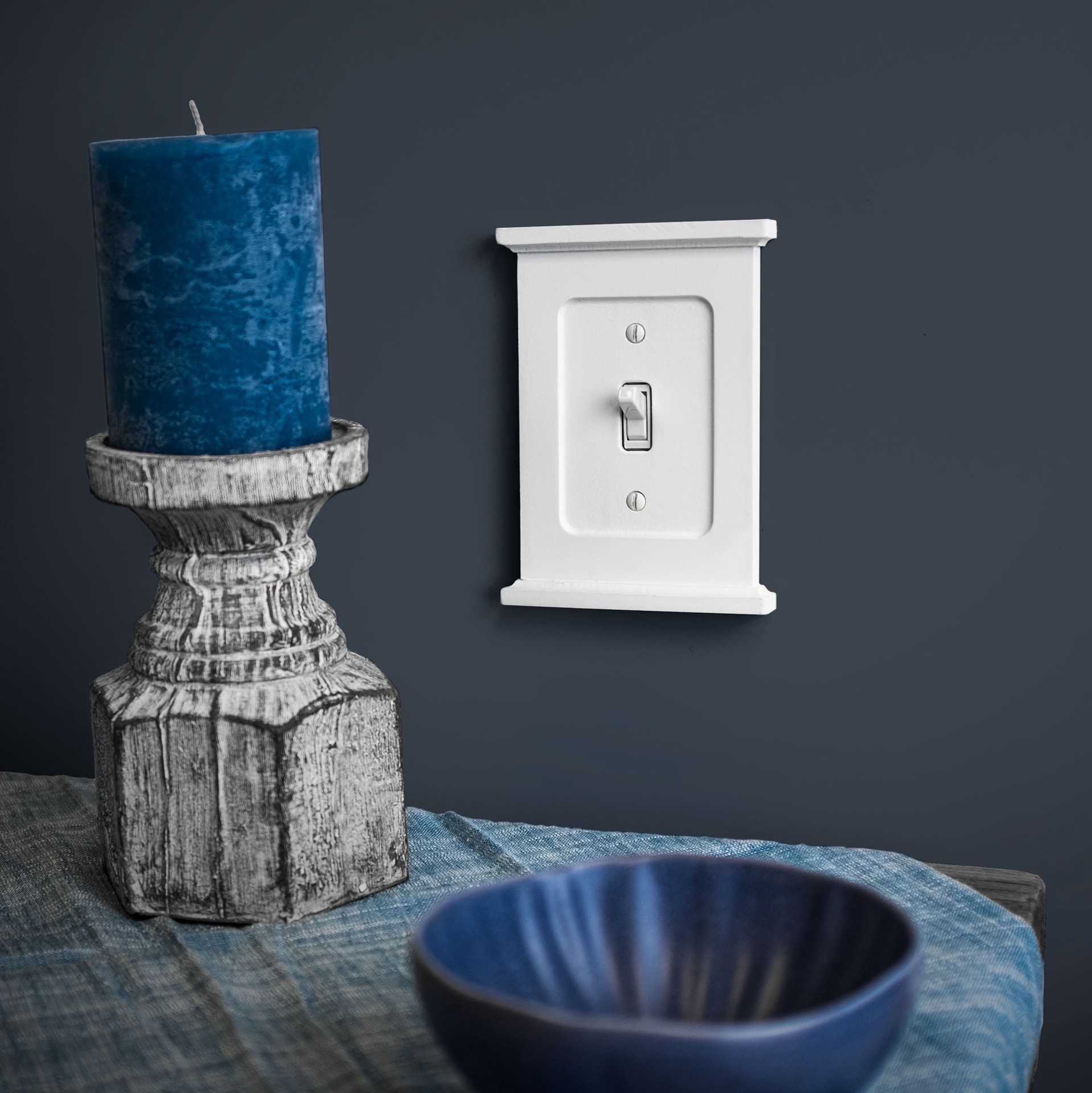 slide 2 of 6, allen + roth Capitol 2 -Gang Standard Size White Composite wood Indoor Decorator Wall Plate, 1 ct