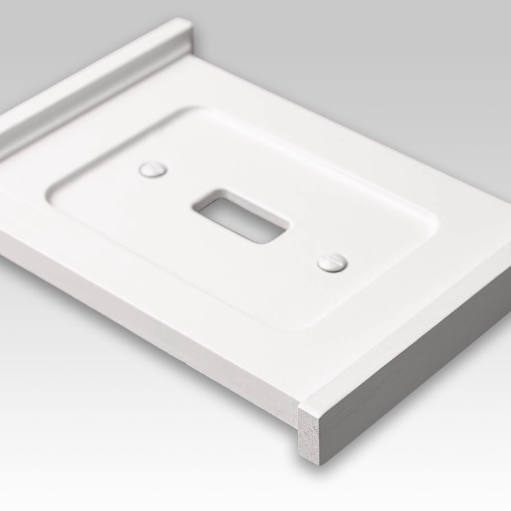 slide 3 of 6, allen + roth Capitol 2 -Gang Standard Size White Composite wood Indoor Decorator Wall Plate, 1 ct