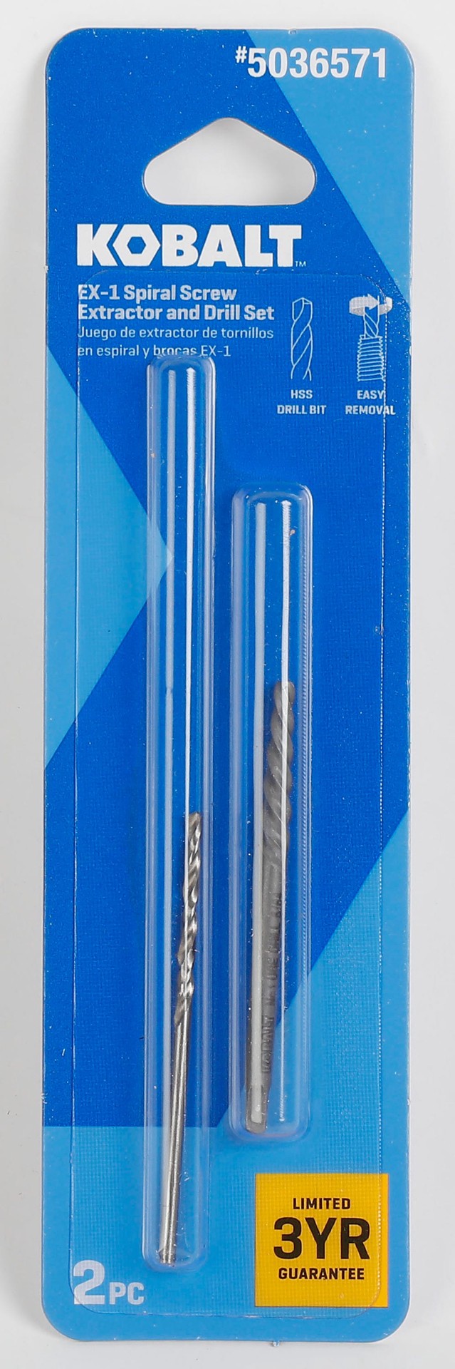 slide 2 of 6, Kobalt 2 -Pack High carbon steel Set Screw extractor and drill bit set, 1 ct