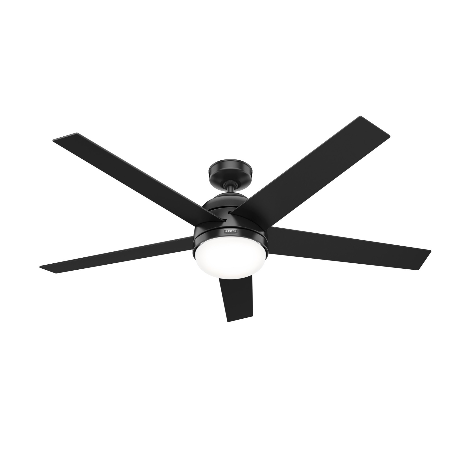 slide 5 of 6, Hunter Coriolis 60-in Matte Black with Matte Black Blades Smart Ceiling Fan With Light 5 -Blade, 1 ct