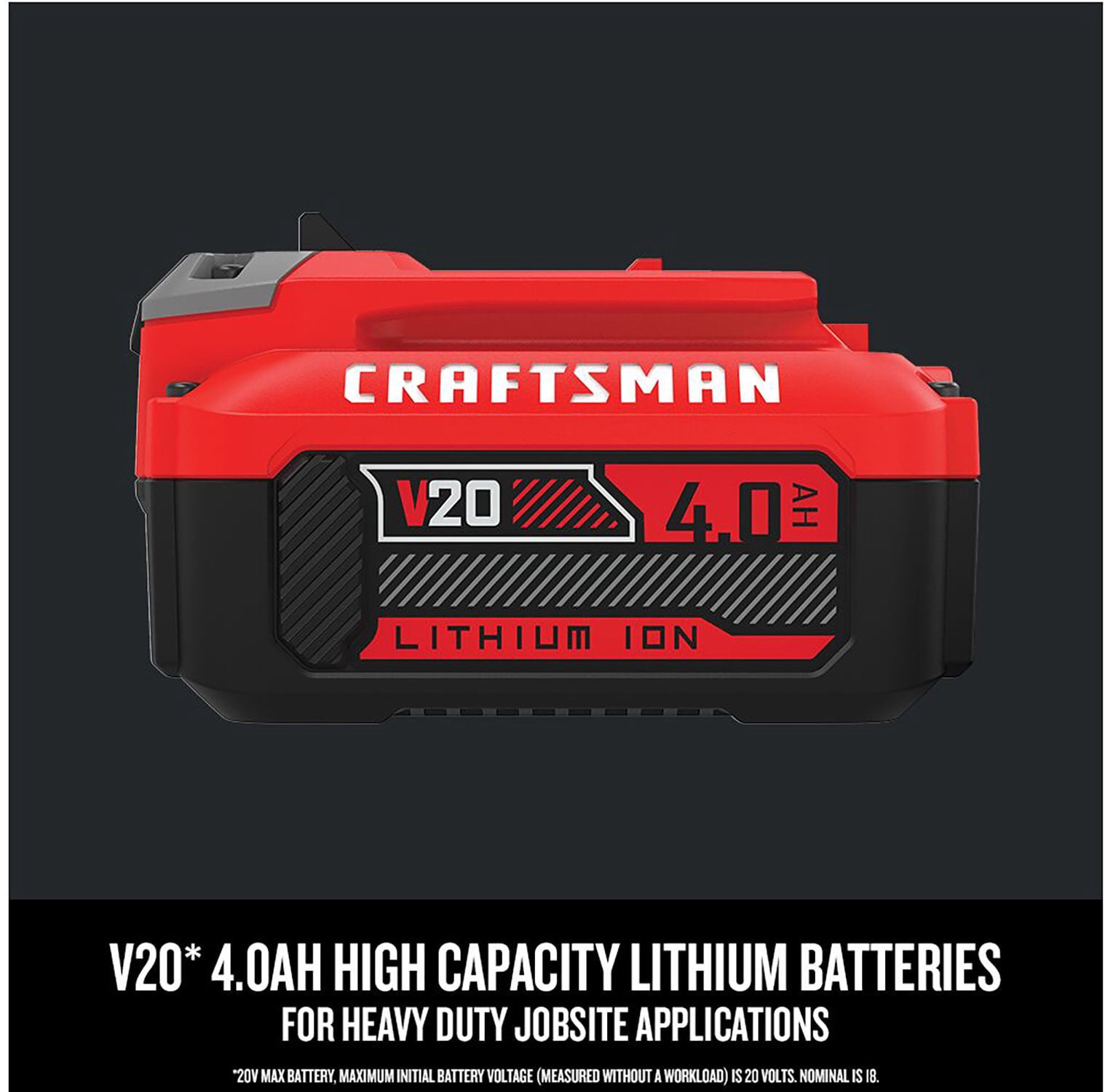 slide 2 of 6, CRAFTSMAN V20 20 -Volt 2 -Pack Lithium-ion ( 4 Ah 2 Ah Battery and Charger ), 1 ct