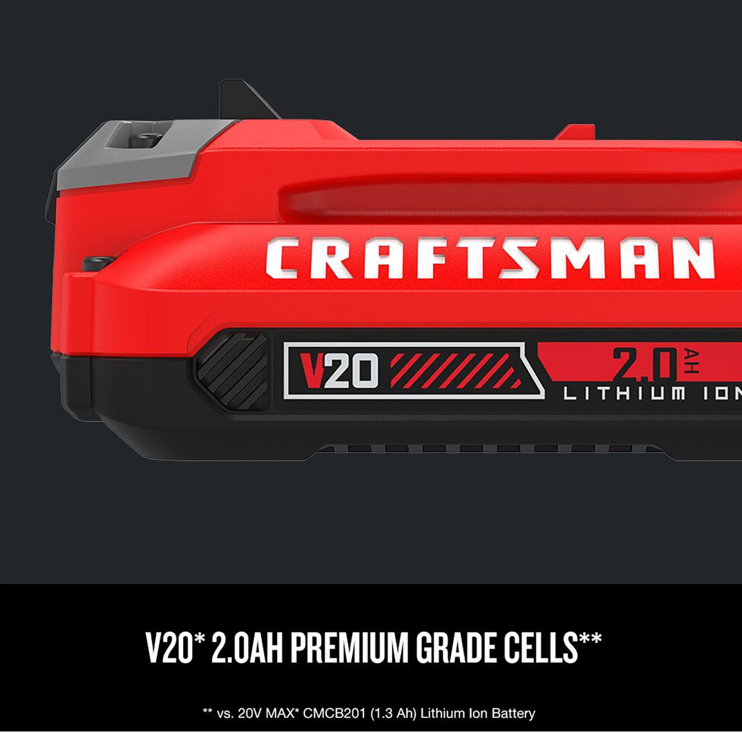 slide 6 of 6, CRAFTSMAN V20 20 -Volt 2 -Pack Lithium-ion ( 4 Ah 2 Ah Battery and Charger ), 1 ct