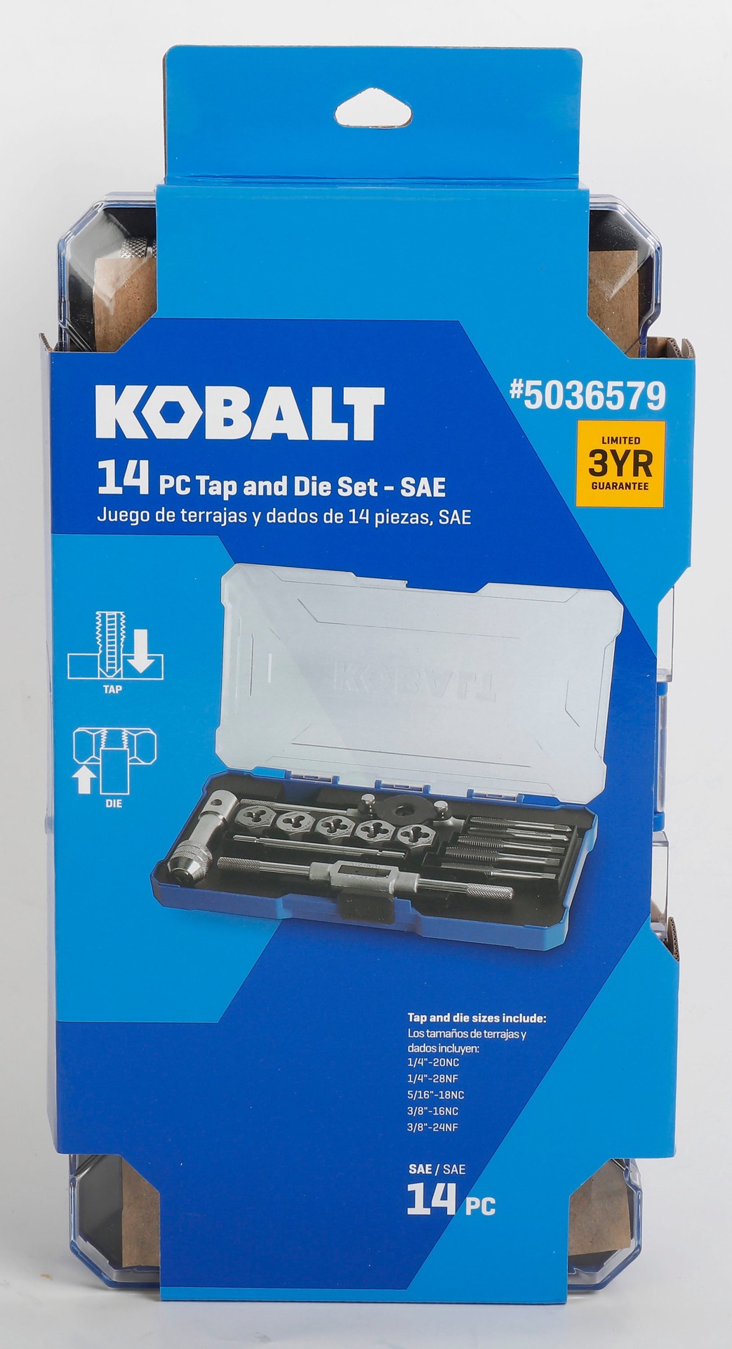 slide 3 of 6, Kobalt 14 -Piece Standard (SAE) Tap and Die Set, 1 ct