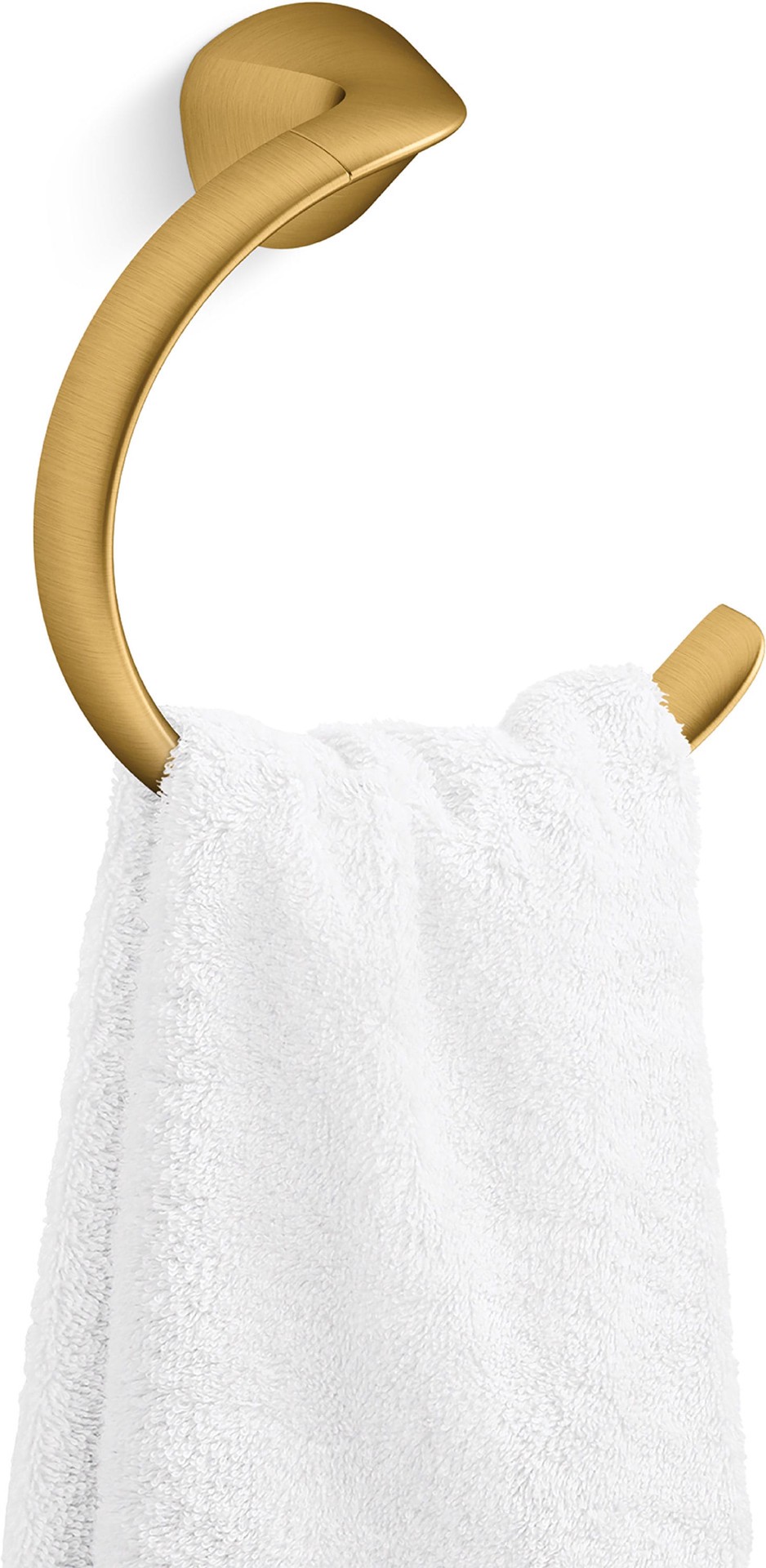 slide 2 of 6, KOHLER Avail Vibrant Brushed Moderne Brass Wall mount Single Towel Ring, 1 ct