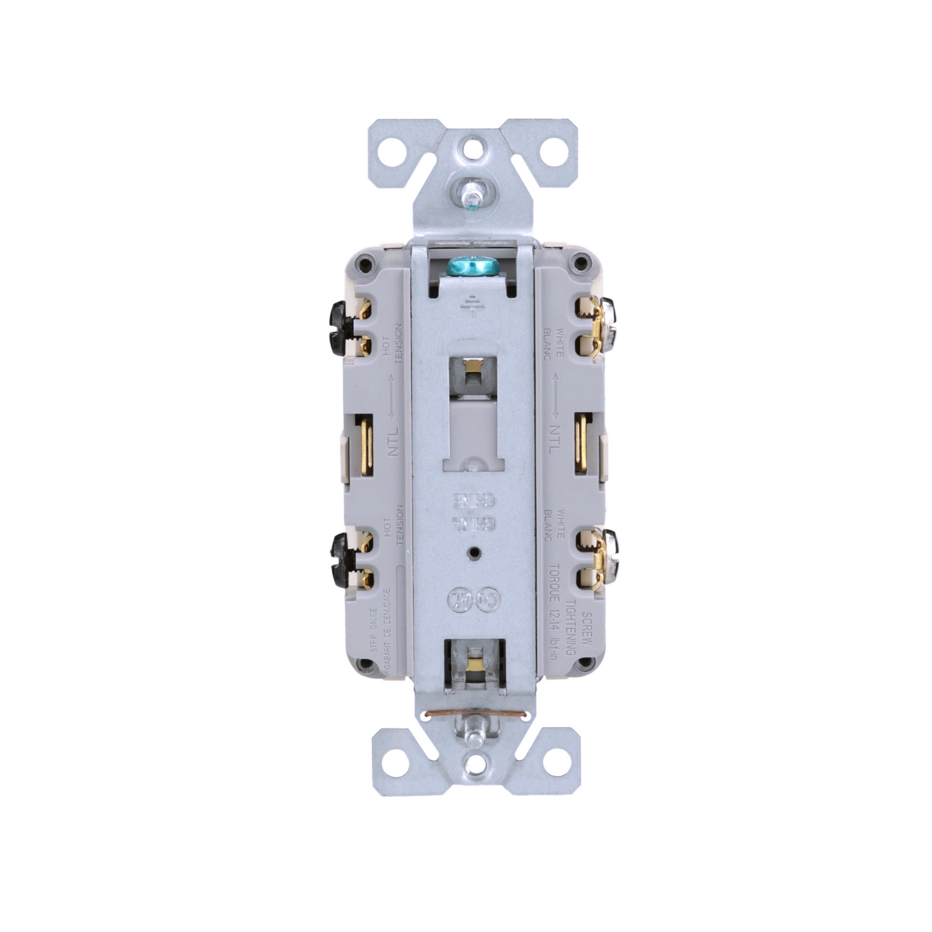 slide 4 of 6, Eaton 15 -Amp 125-volt Tamper Resistant Residential Decorator Outlet with night light , Light Almond, 1 ct