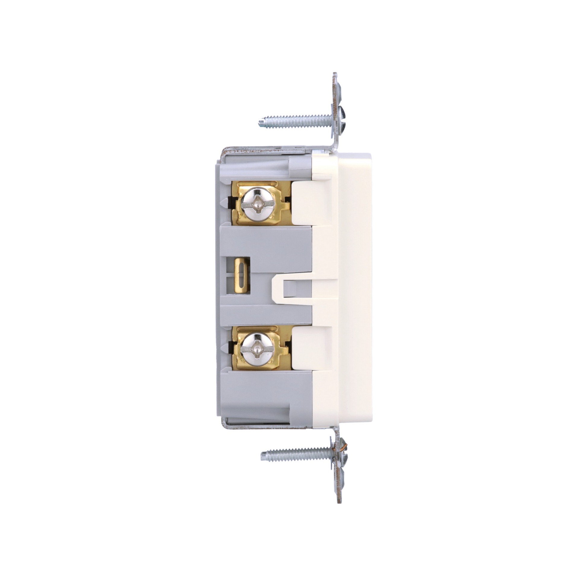 slide 5 of 6, Eaton 15 -Amp 125-volt Tamper Resistant Residential Decorator Outlet with night light , Light Almond, 1 ct