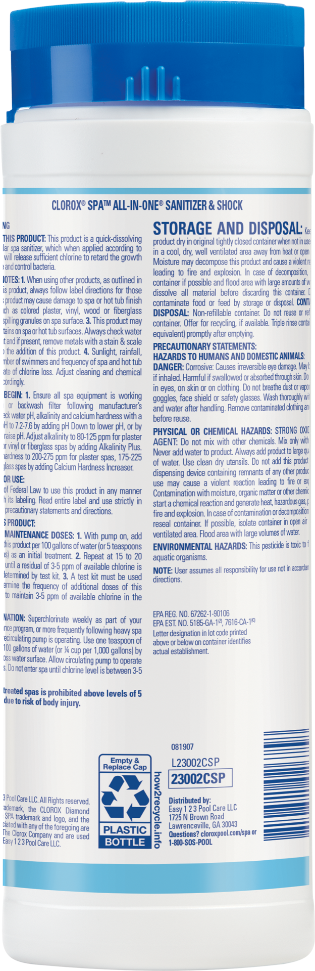 slide 3 of 6, Clorox Pool&Spa 2 Pound(s) All-In-One Sanitizer and Shock Spa Chlorine, 1 ct