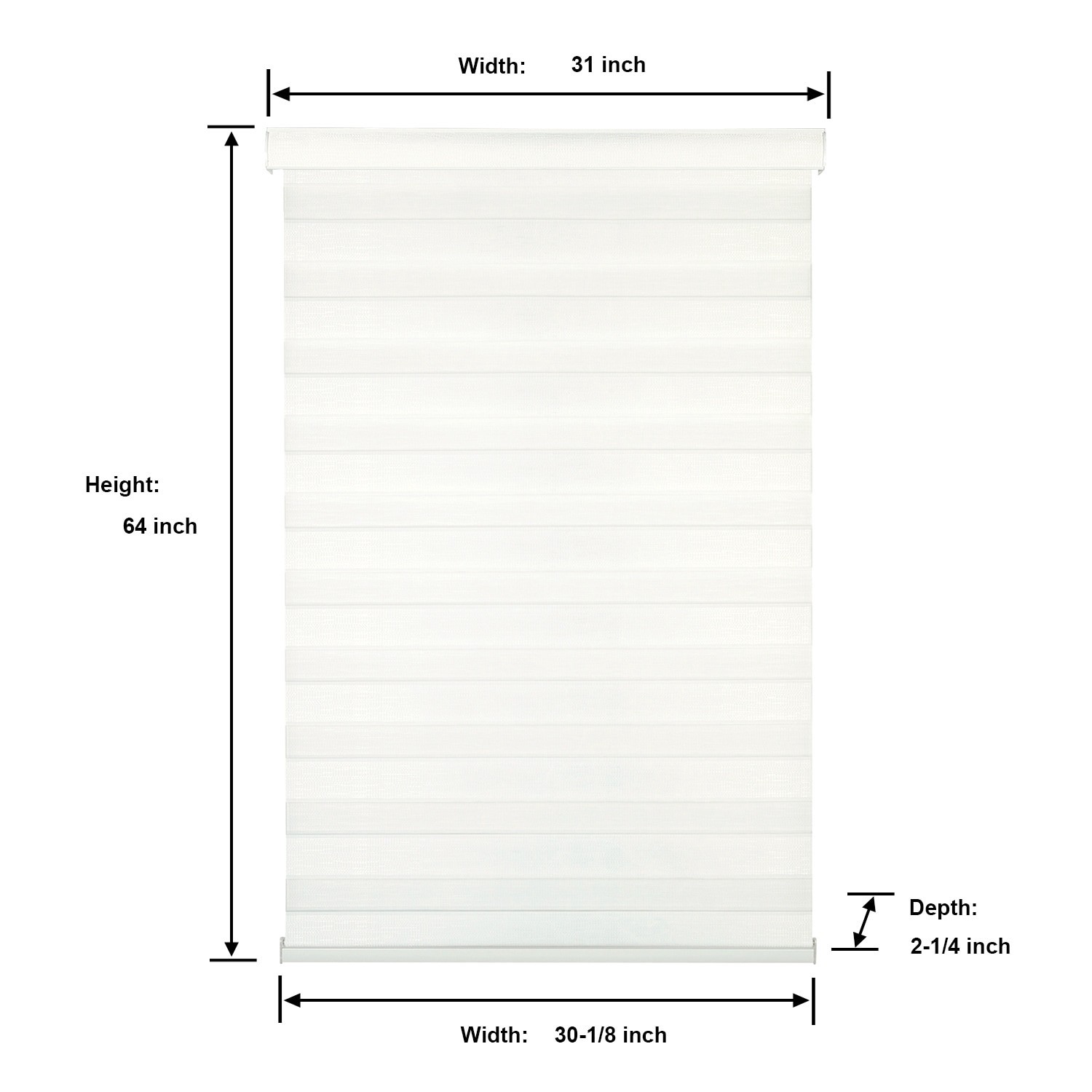 slide 6 of 6, Origin 21 31-in x 64-in White Light Filtering Cordless Zebra Roller Shade, 1 ct