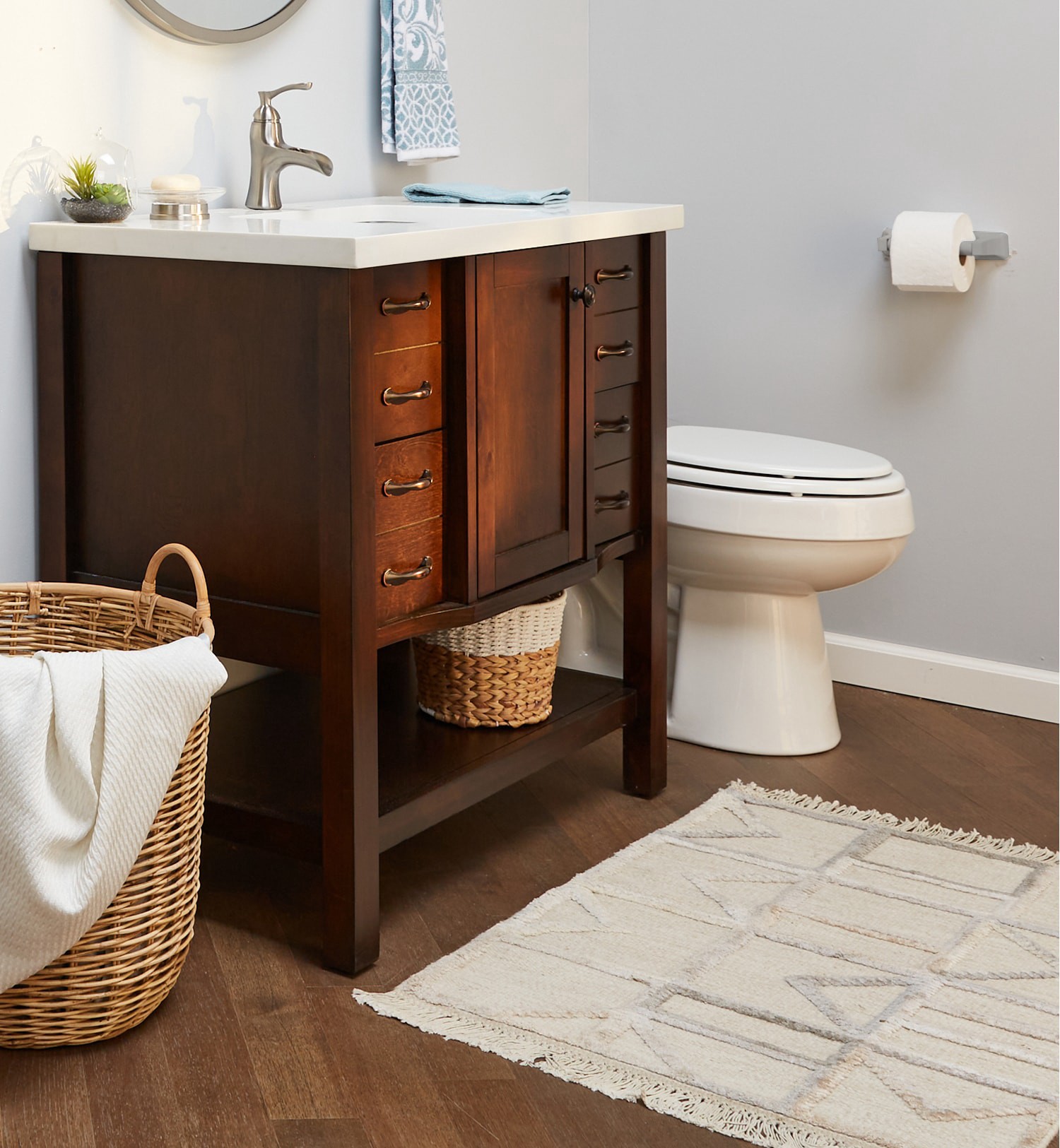 slide 4 of 6, Project Source Seton Brushed Nickel Wall mount Spring-loaded Toilet Paper Holder 1 -Rolls, 1 ct