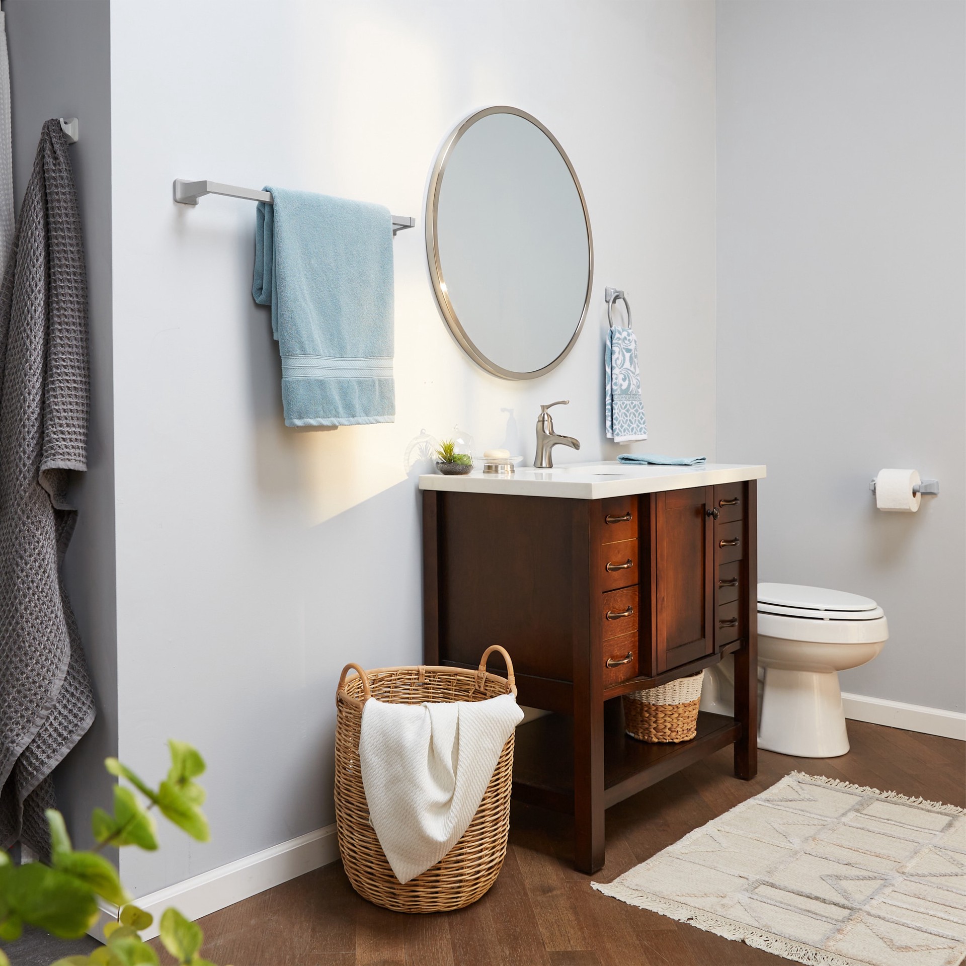 slide 5 of 6, Project Source Seton Brushed Nickel Wall mount Spring-loaded Toilet Paper Holder 1 -Rolls, 1 ct