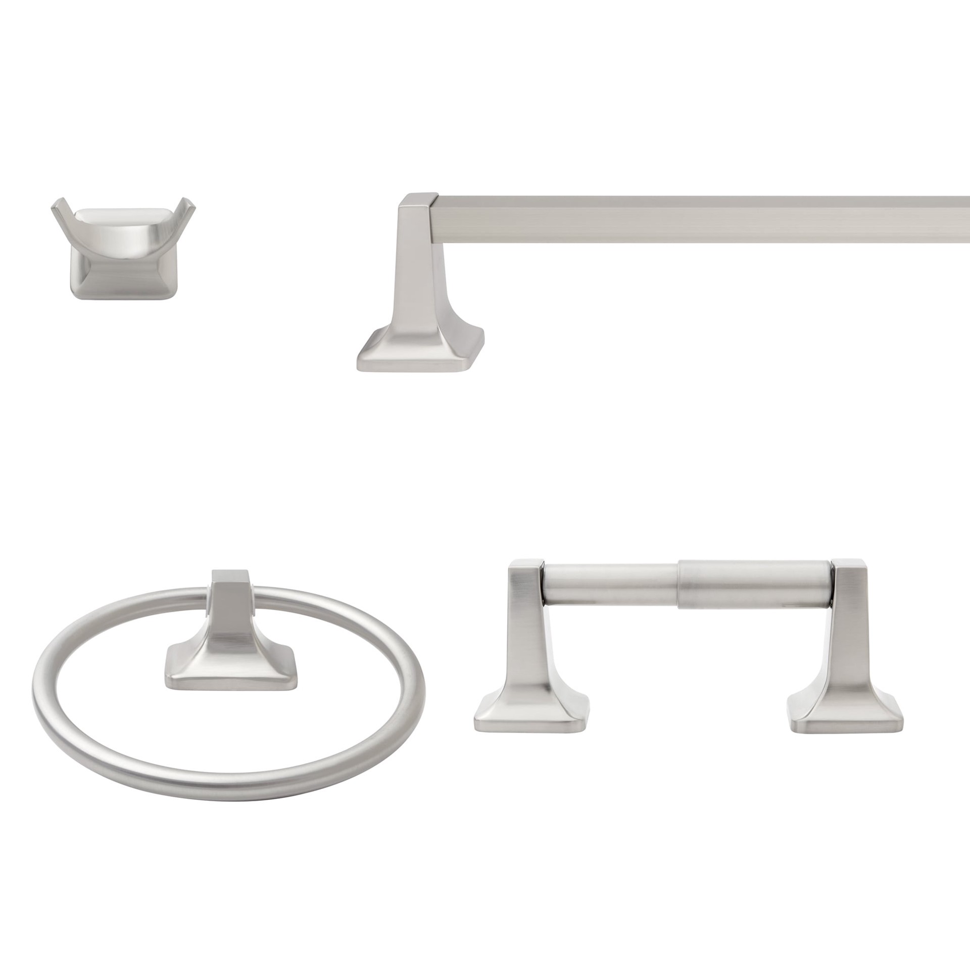 slide 6 of 6, Project Source Seton Brushed Nickel Wall mount Spring-loaded Toilet Paper Holder 1 -Rolls, 1 ct