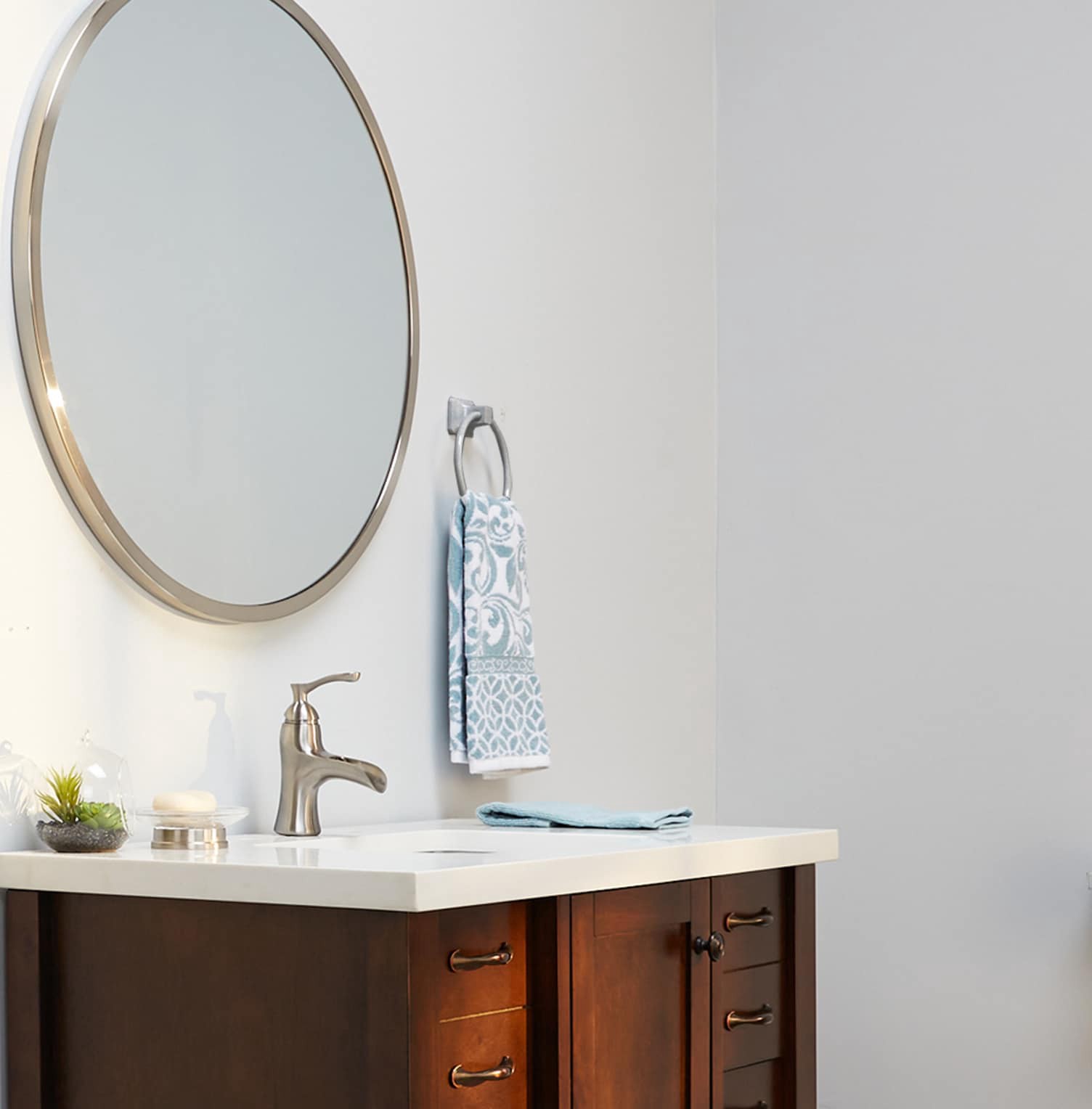 slide 4 of 6, Project Source Seton Brushed Nickel Wall mount Single Towel Ring, 1 ct