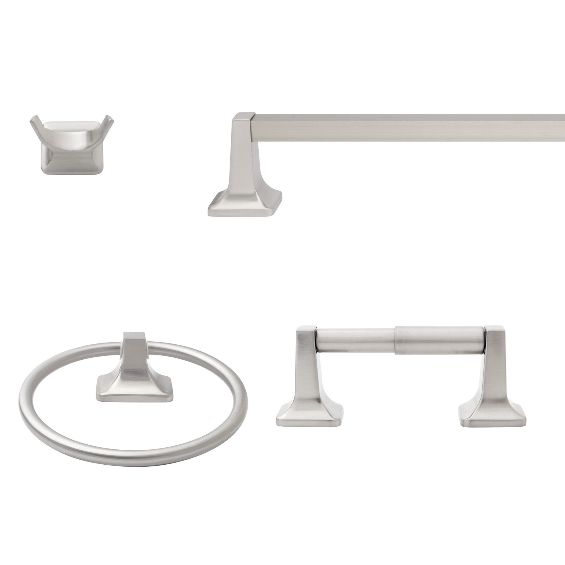 slide 6 of 6, Project Source Seton Brushed Nickel Wall mount Single Towel Ring, 1 ct
