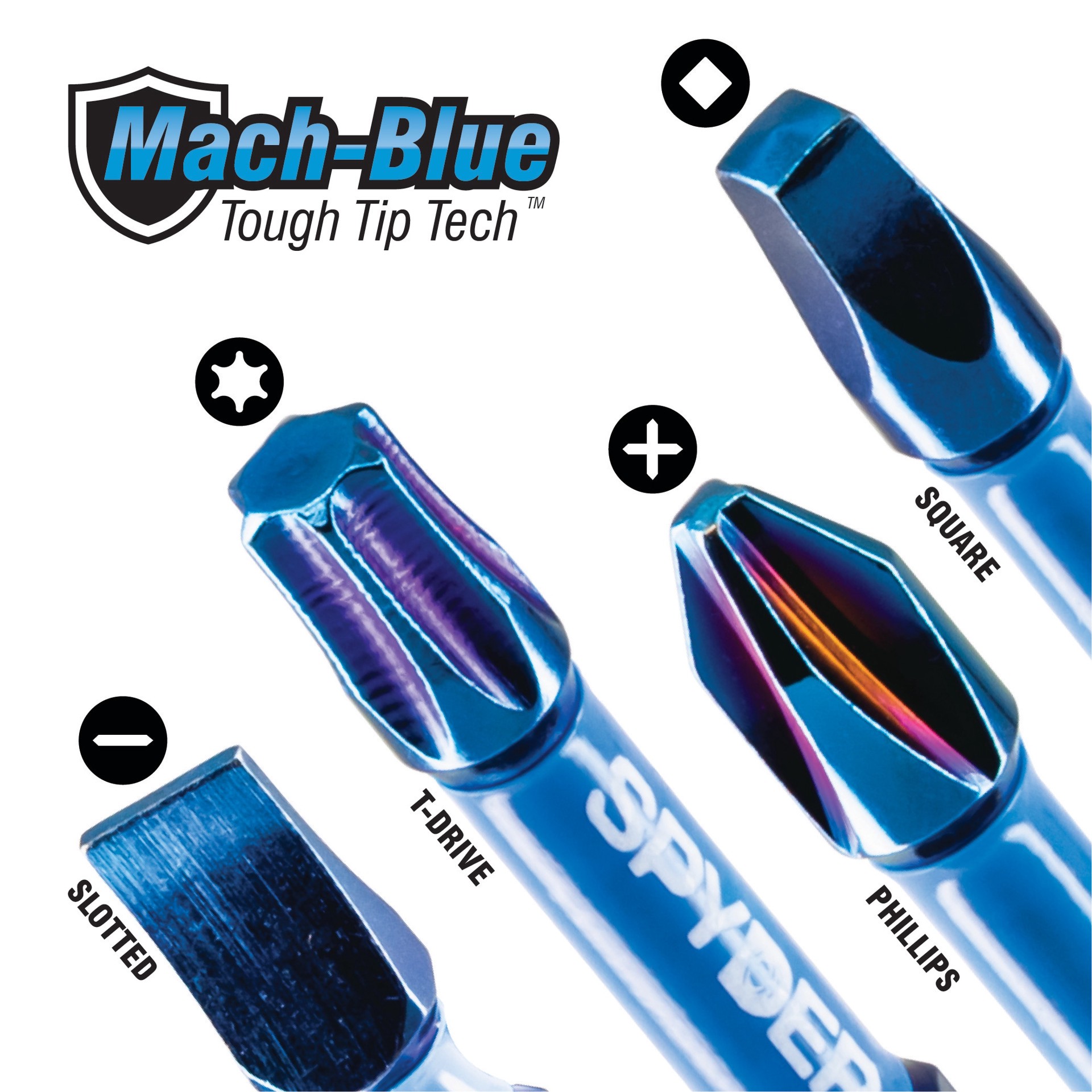 slide 4 of 6, Spyder Mach-Blue T30 1/4-in x 1-in Torx Impact Driver Bit (2-Piece), 1 ct