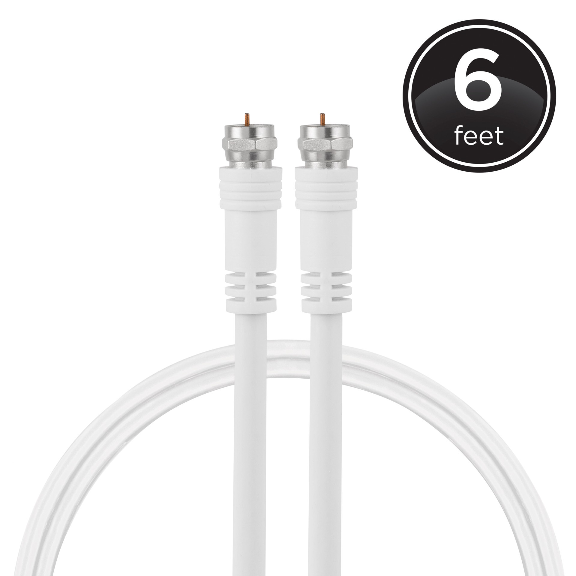 slide 1 of 6, Utilitech 6-ft RG6 White Coaxial Cable, 1 ct