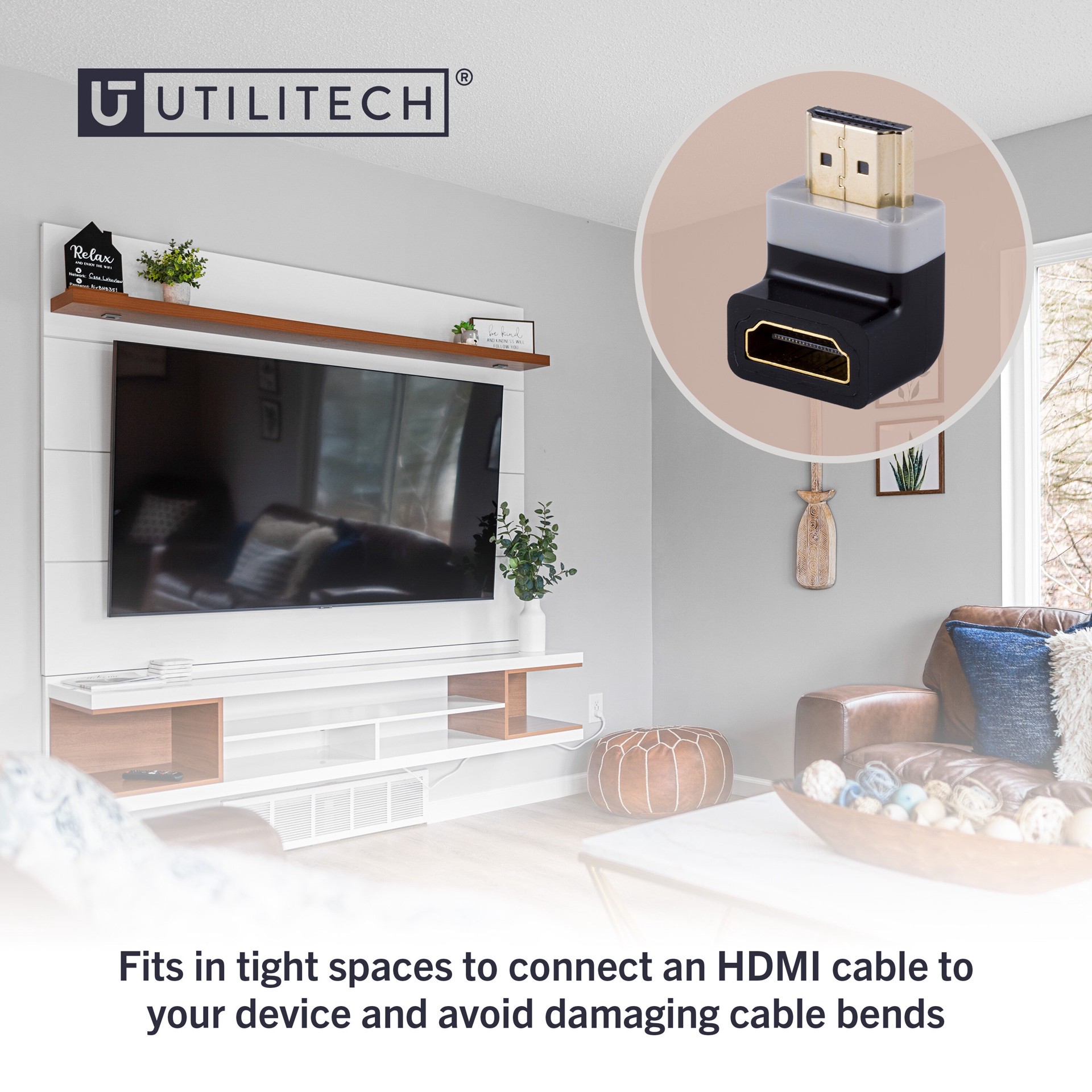 slide 3 of 6, Utilitech 4k HDMI to HDMI 0.1-ft Black, 1 ct
