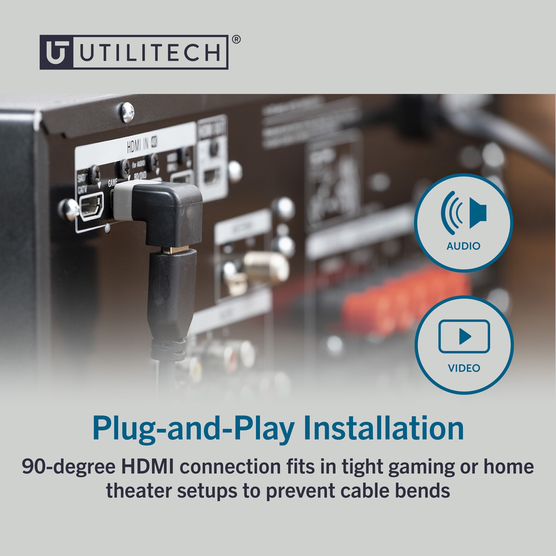 slide 5 of 6, Utilitech 4k HDMI to HDMI 0.1-ft Black, 1 ct