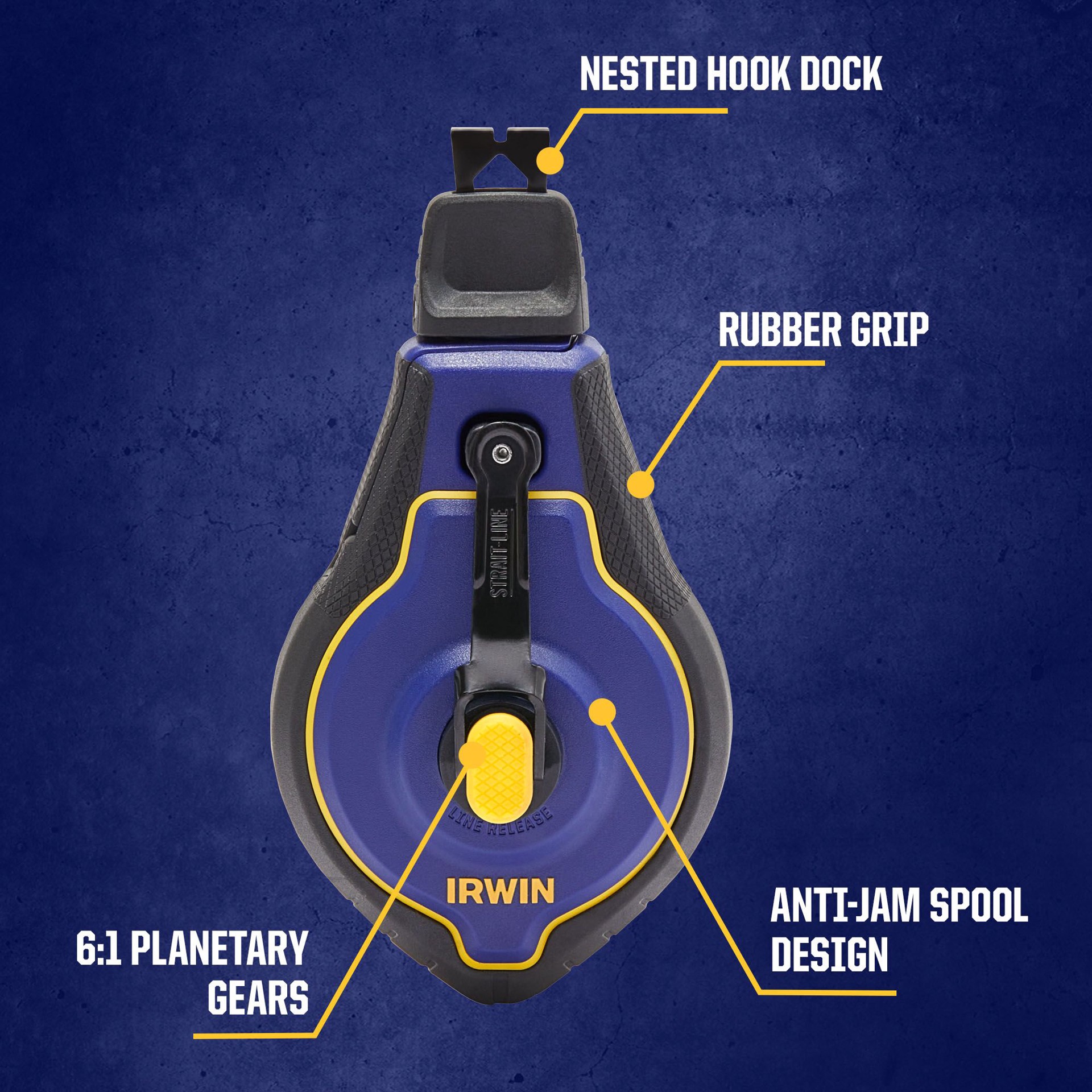 slide 3 of 6, IRWIN STRAIT-LINE 6:1 100-ft Chalk Reel, 1 ct