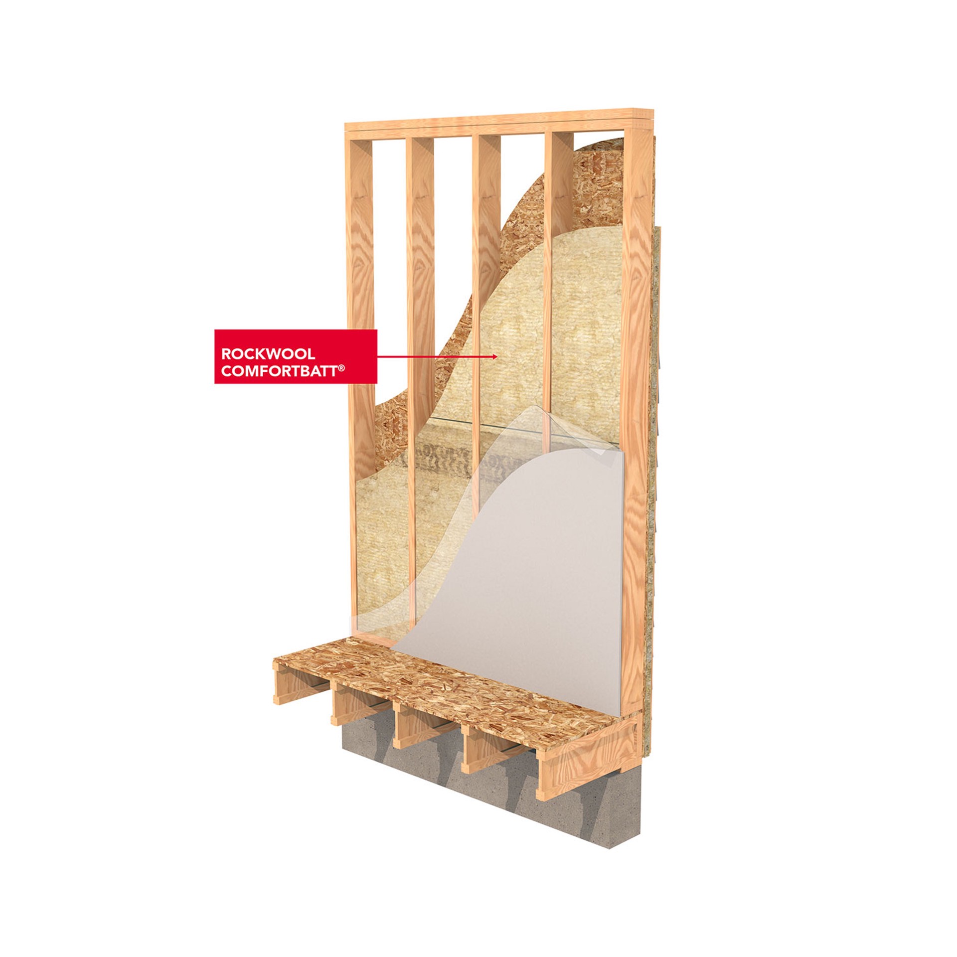 slide 5 of 6, ROCKWOOL Comfortbatt R- 23.0 Attic Wall Unfaced Stone wool Batt Insulation 37.5-sq ft ( 23.0-in W x 47.0-in L), 1 ct