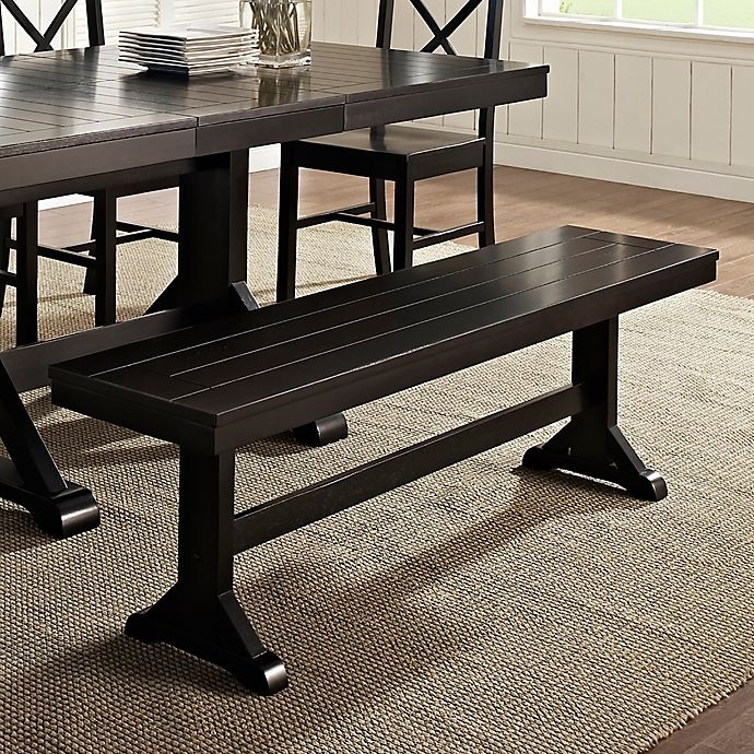 slide 3 of 7, Forest Gate Wheatridge Farmhouse Solid Wood Dining Bench - Antique Black, 1 ct
