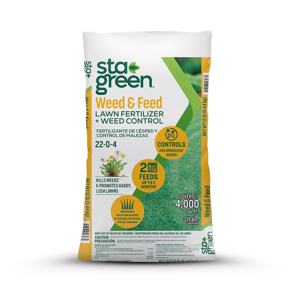 slide 1 of 6, Sta-Green Northern Weed and Feed 12-lb 4000-sq ft 22-0-4 Weed & Feed Fertilizer, 1 ct