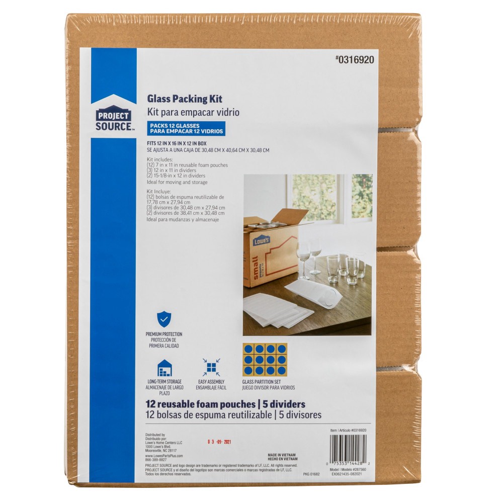 slide 2 of 4, Project Source 12-in x 16-in Glass packing kit, 1 ct