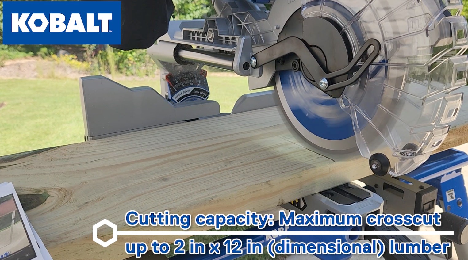 slide 3 of 6, Kobalt Compact 10-in 15-Amp Dual Bevel Sliding Compound Corded Miter Saw, 1 ct