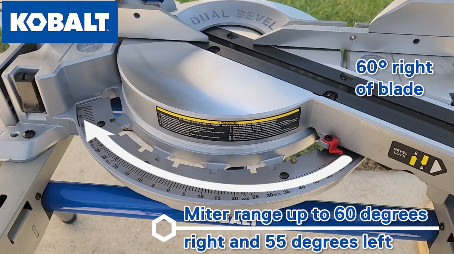 slide 4 of 6, Kobalt Compact 10-in 15-Amp Dual Bevel Sliding Compound Corded Miter Saw, 1 ct