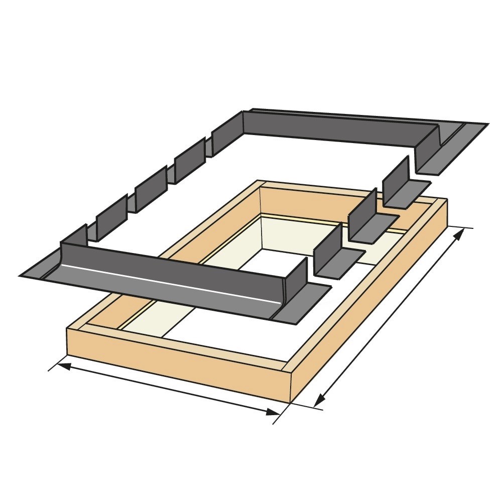 slide 3 of 6, VELUX 22-in x 46-in Curb mount skylight flashing kit, 1 ct