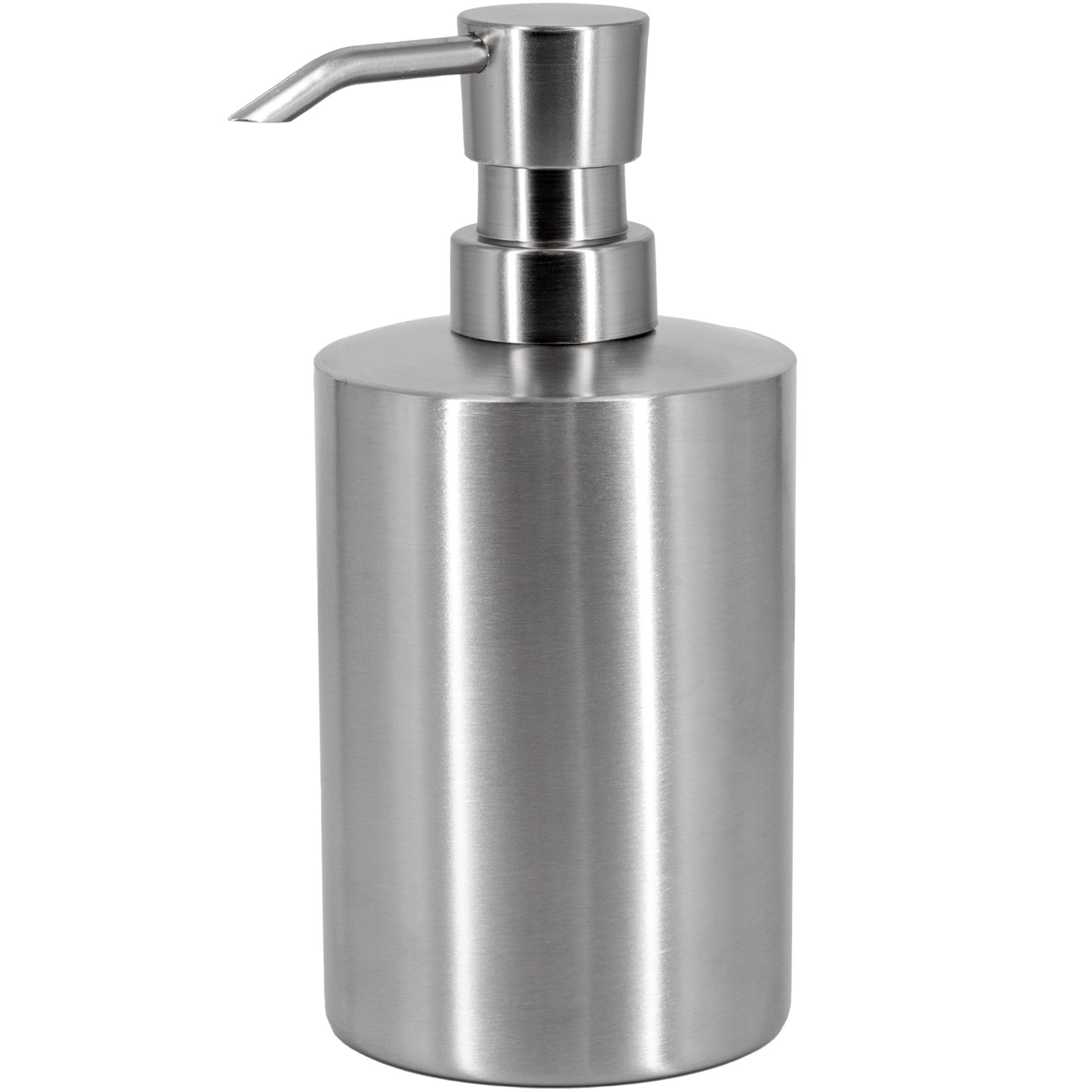slide 3 of 6, allen + roth Brushed Nickel 15-oz Capacity Freestanding Soap and Lotion Dispenser, 1 ct