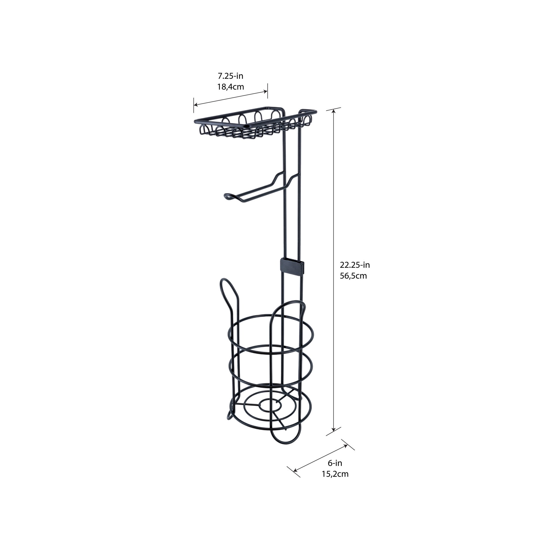 slide 6 of 6, Style Selections Matte Black Freestanding Single post Toilet Paper Holder 2 -Rolls, 1 ct
