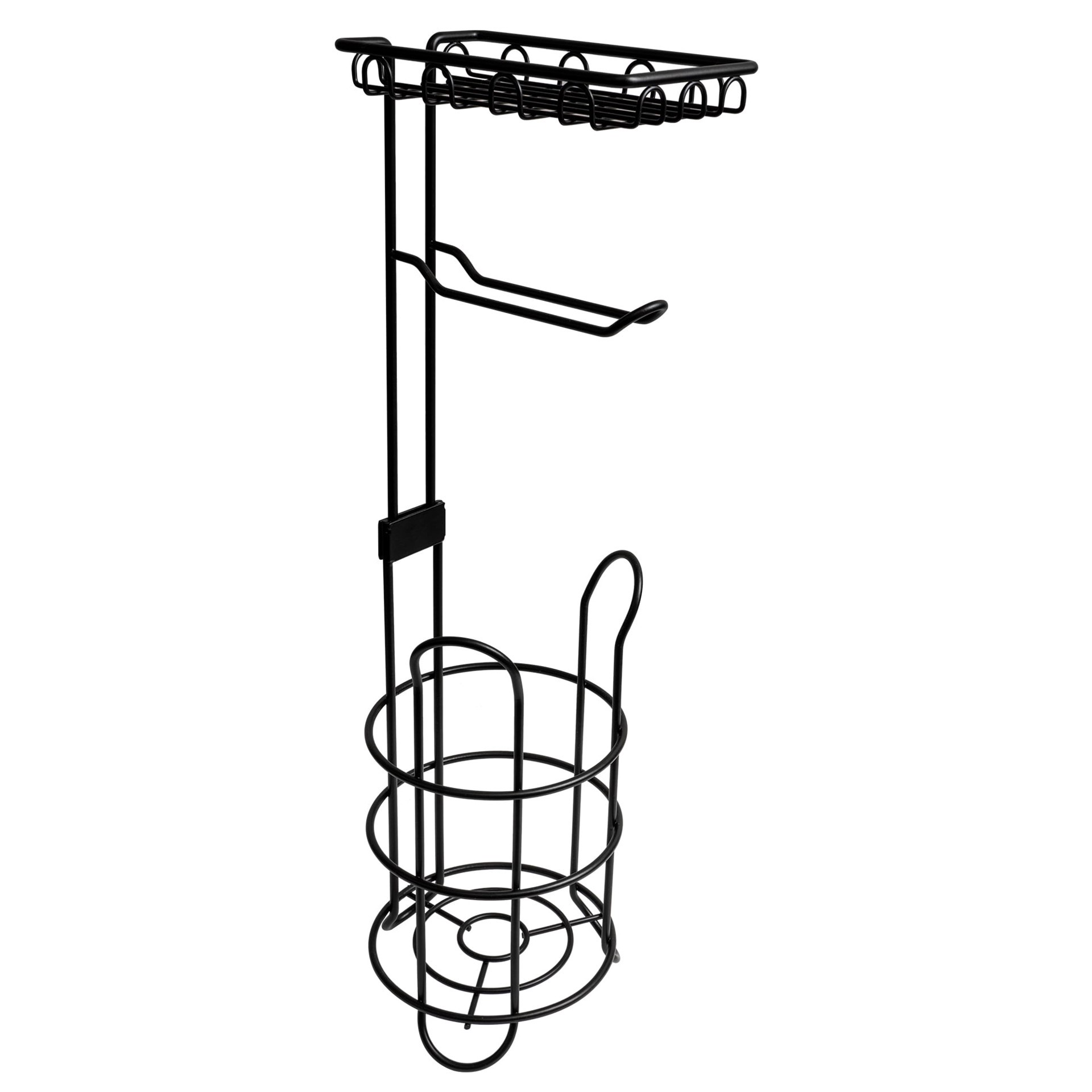 slide 1 of 6, Style Selections Matte Black Freestanding Single post Toilet Paper Holder 2 -Rolls, 1 ct