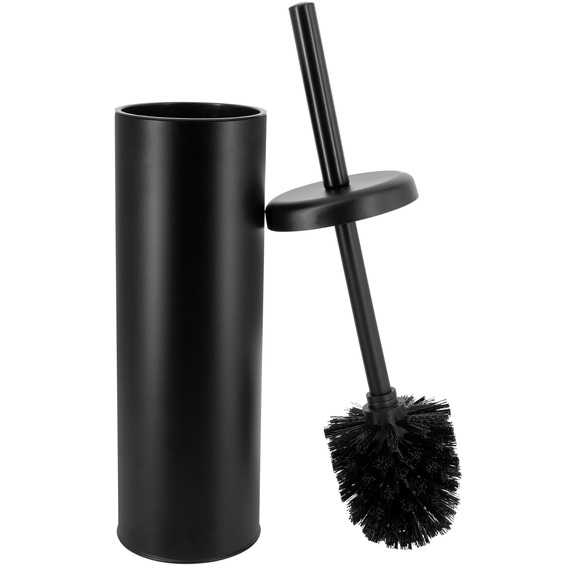 slide 2 of 5, allen + roth Arden Matte Black Metal Toilet Brush Holder, 1 ct