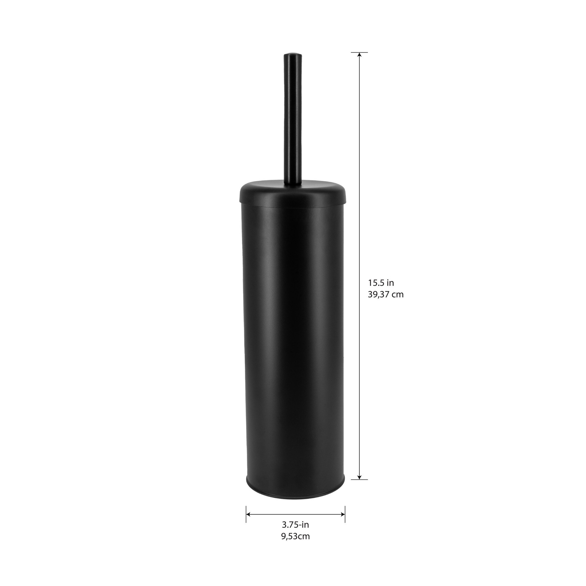 slide 5 of 5, allen + roth Arden Matte Black Metal Toilet Brush Holder, 1 ct
