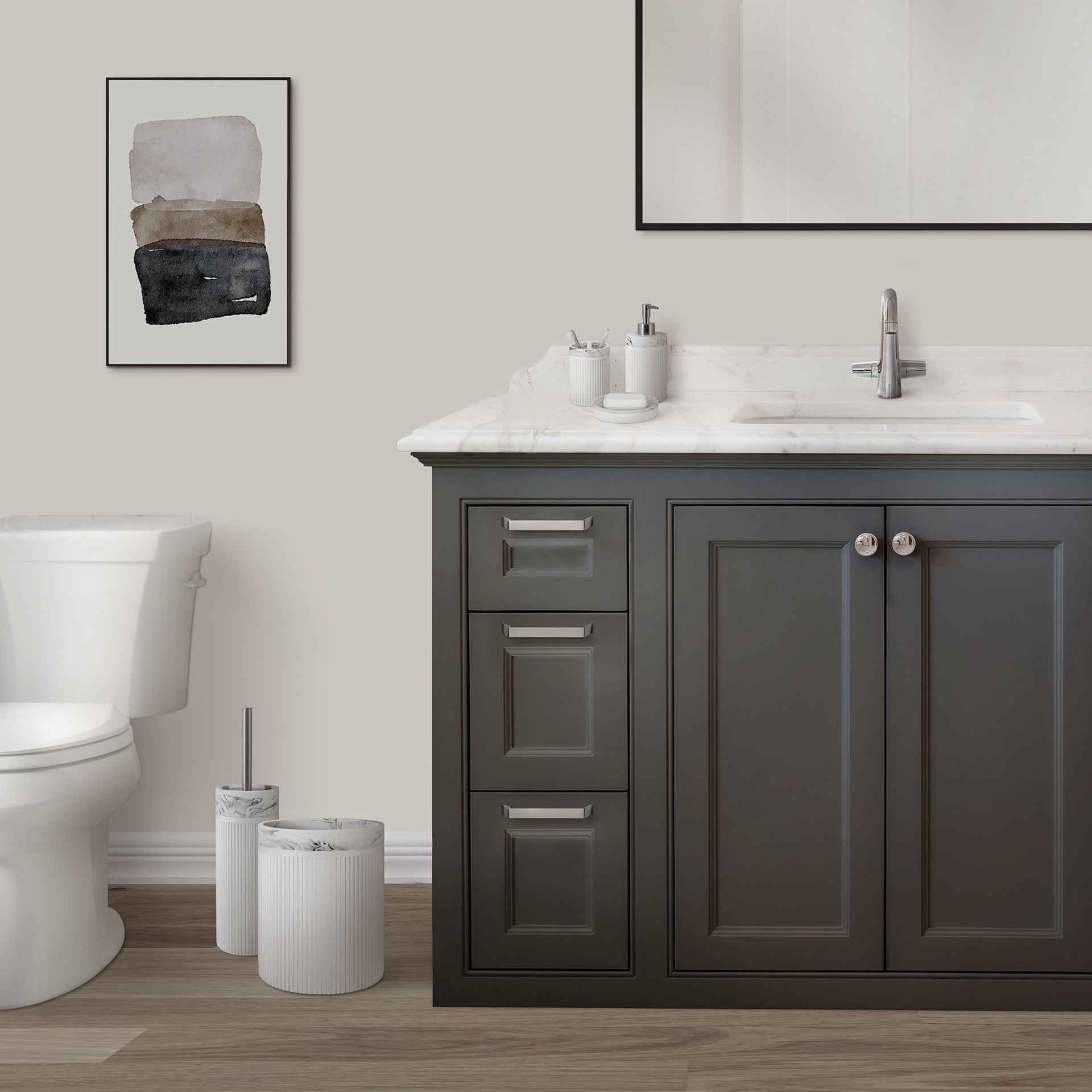 slide 4 of 6, allen + roth 7.4-Quart White Marble Resin, 1 ct