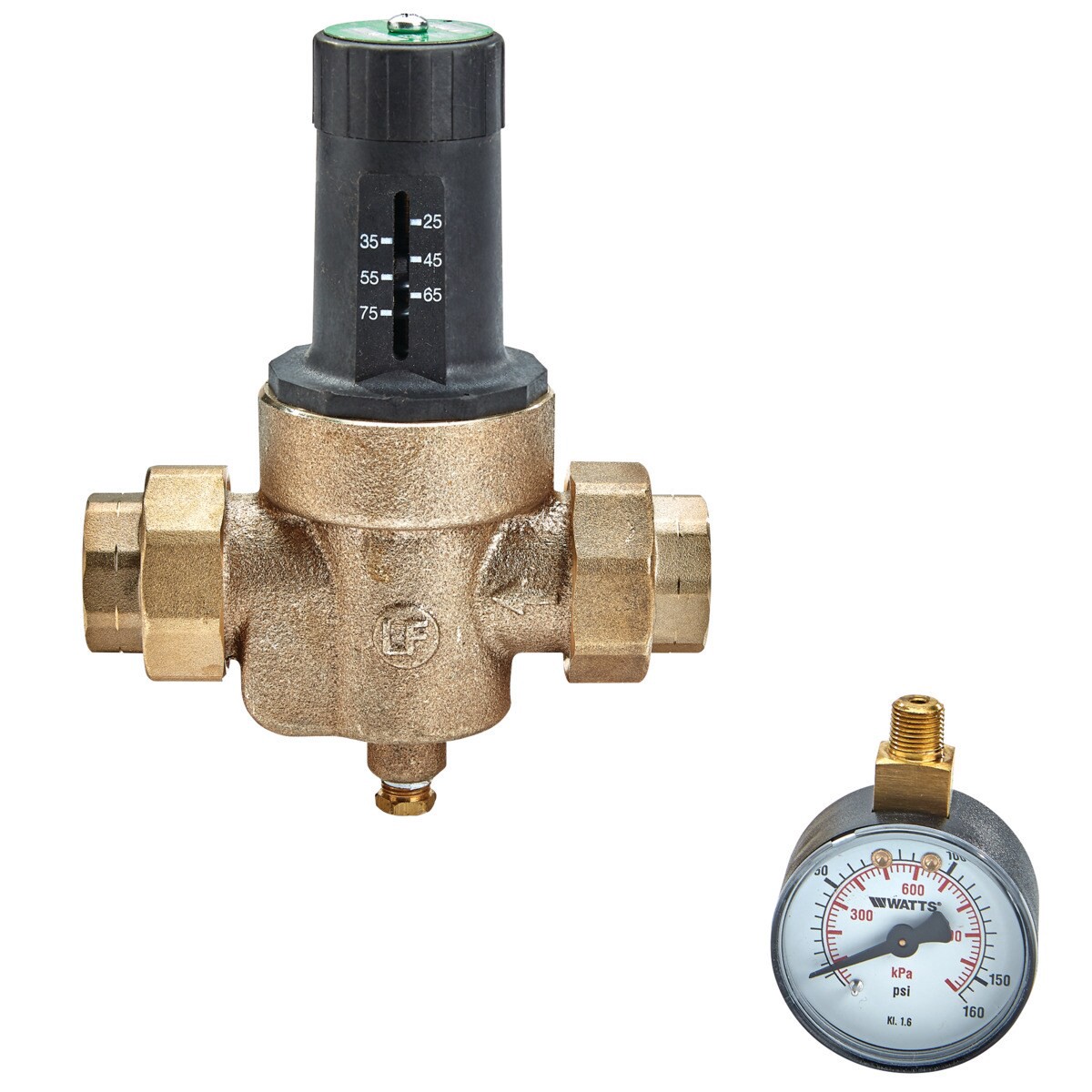 slide 2 of 3, Watts 1-in FNPT Copper Pressure reducing valve, 1 ct