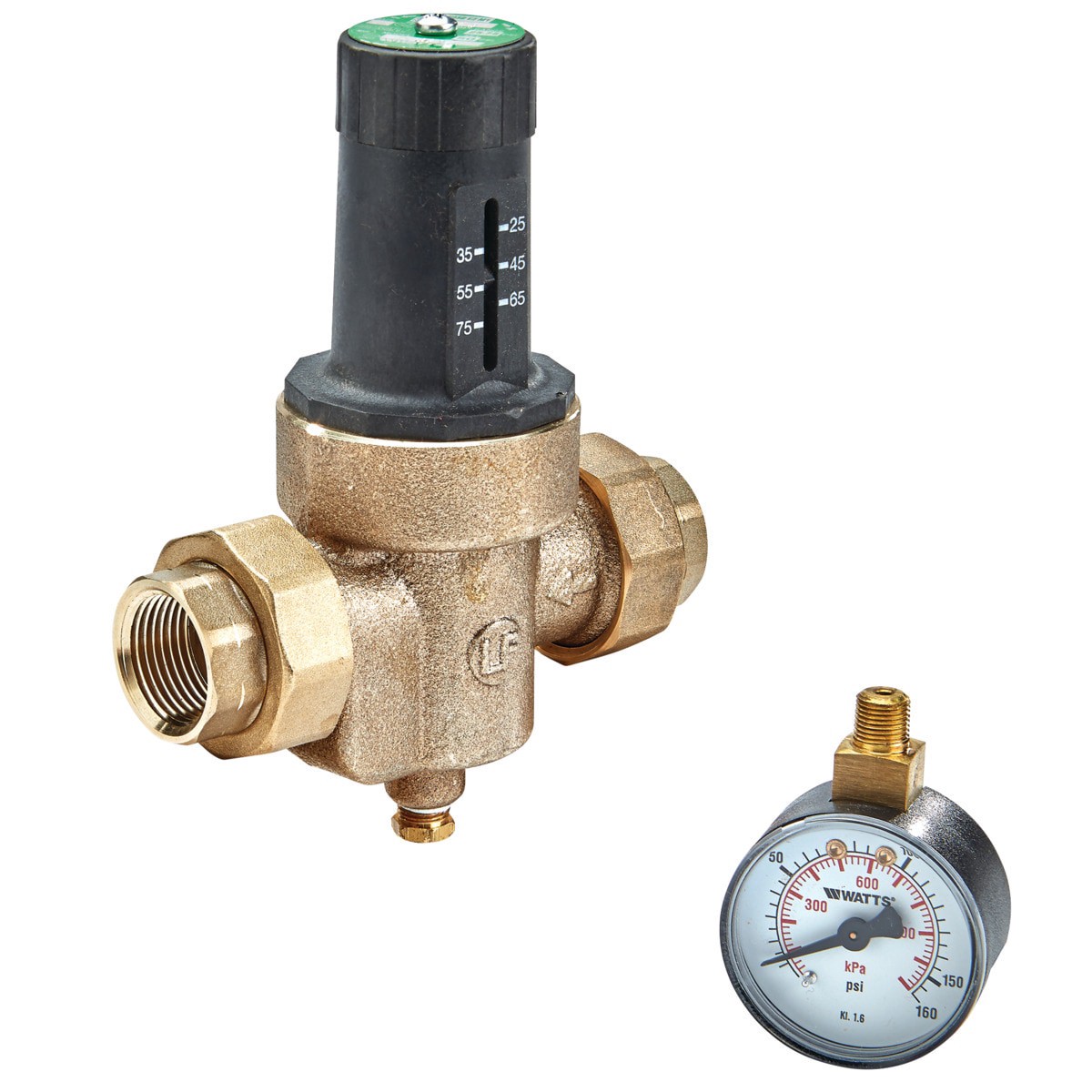 slide 3 of 3, Watts 1-in FNPT Copper Pressure reducing valve, 1 ct