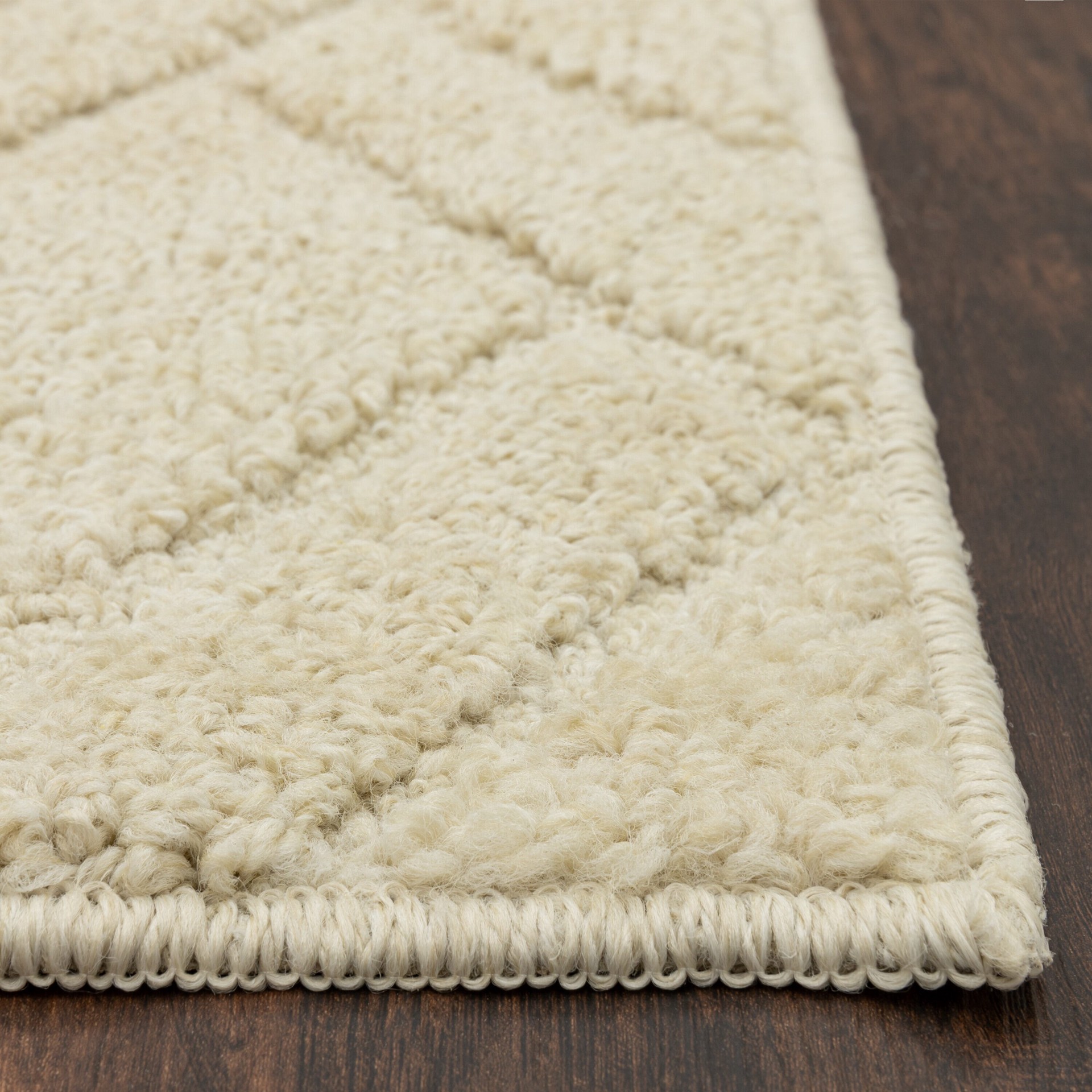 slide 6 of 6, Style Selections 3 x 8 (ft) Tufted Polyester Ivory Rectangular Indoor Trellis Runner rug, 1 ct