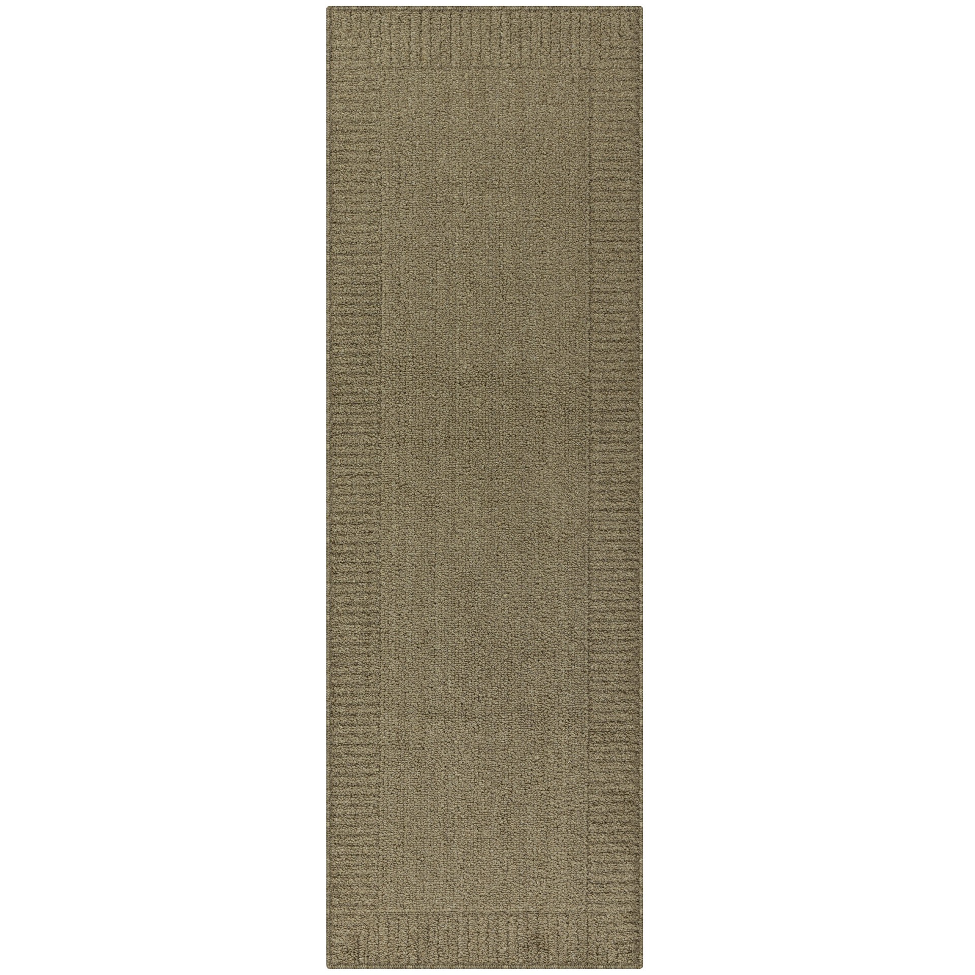 slide 2 of 6, Style Selections 2 x 6 (ft) Tufted Polyester Mushroom Rectangular Indoor Border Rustic Machine washable Runner rug, 1 ct