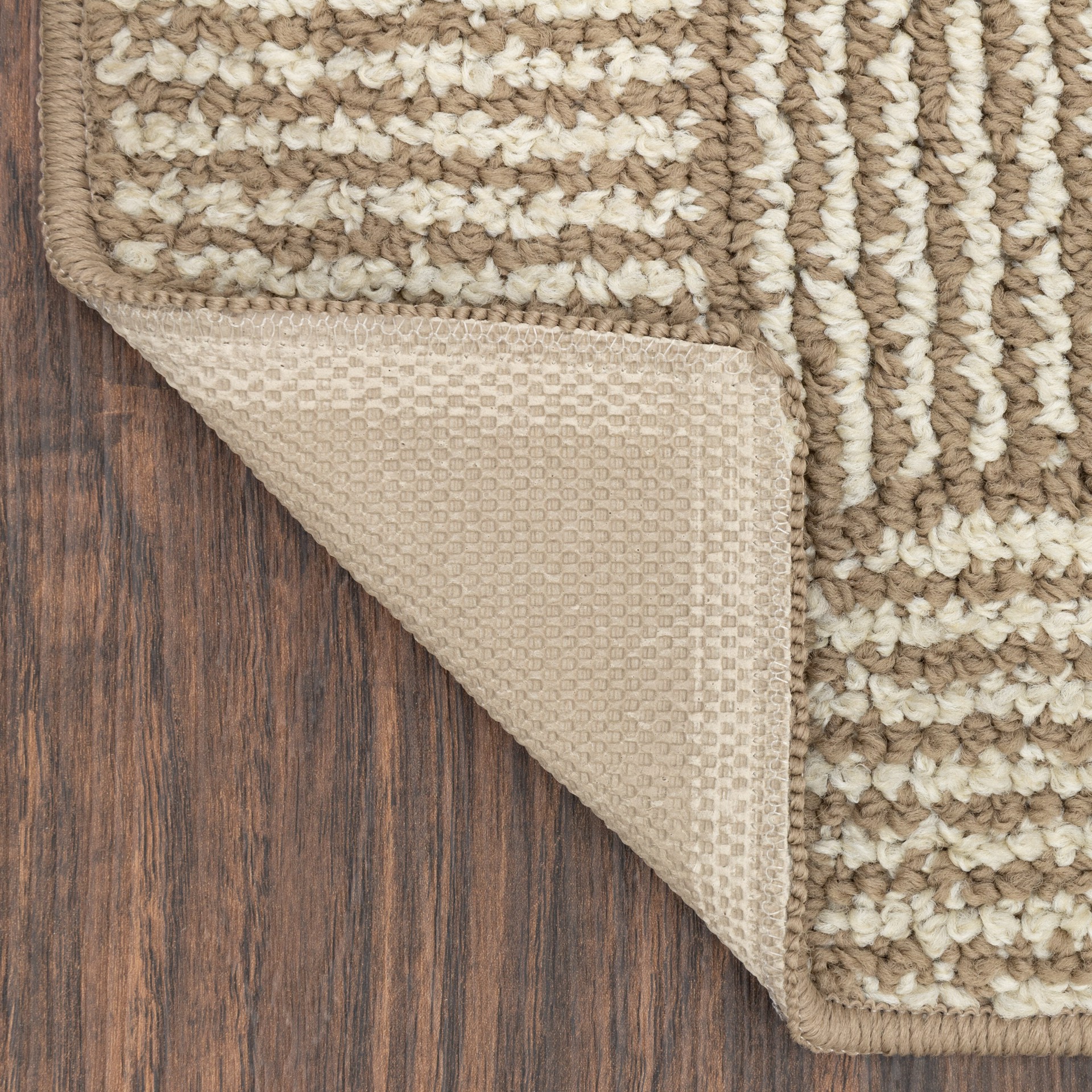 slide 3 of 6, Style Selections 2 x 6 (ft) Tufted Polyester Brown Rectangular Indoor Geometric Machine washable Runner rug, 1 ct