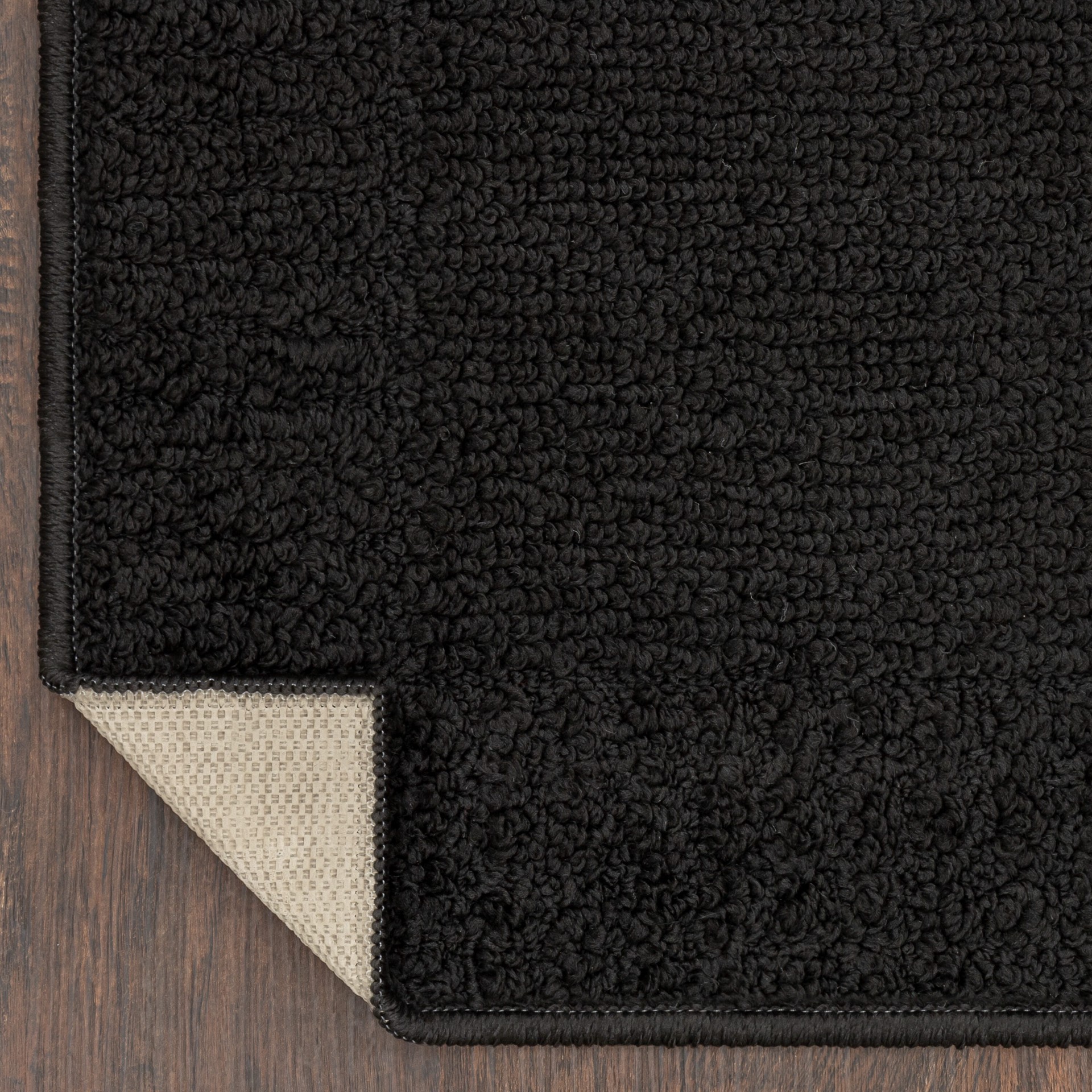 slide 3 of 6, Style Selections 2 x 3 (ft) Tufted Polyester Black Rectangular Indoor Border Machine washable Throw rug, 1 ct