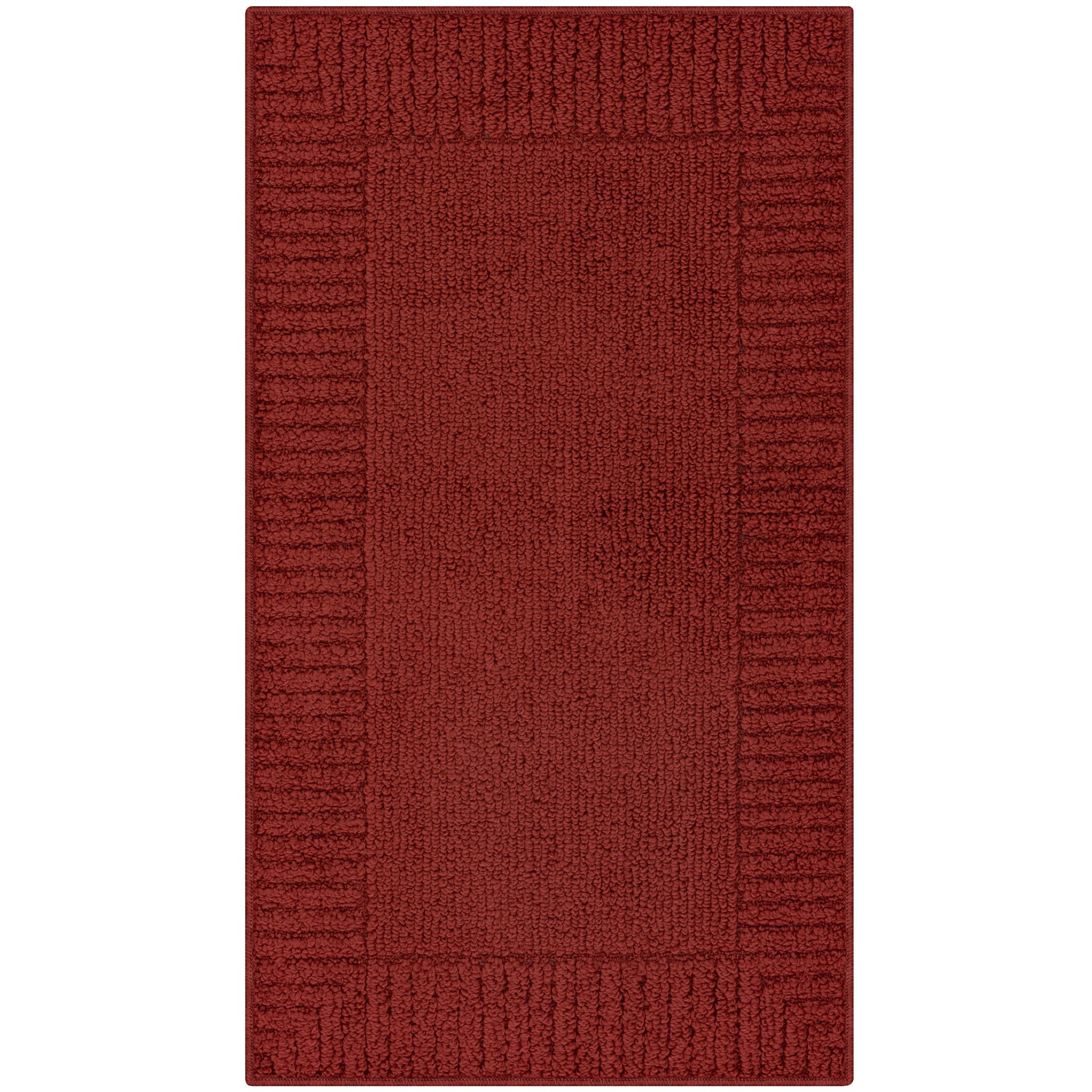 slide 6 of 6, Style Selections 2 x 3 (ft) Tufted Polyester Red Rectangular Indoor Border Machine washable Throw rug, 1 ct