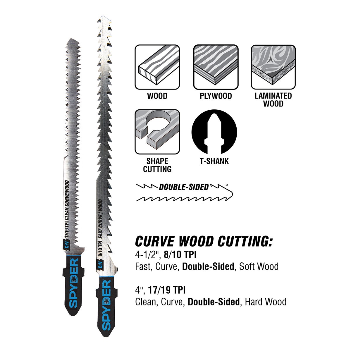 slide 3 of 6, Spyder 4-1/2-in T-shank Chrome/Vanadium Blade (2-Pack), 1 ct